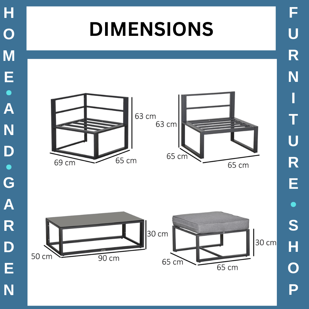 5 Piece Outdoor Patio Furniture Set with Glass End Table and Padded Cushions - Home and Garden Furniture Shop - rustic - furniture