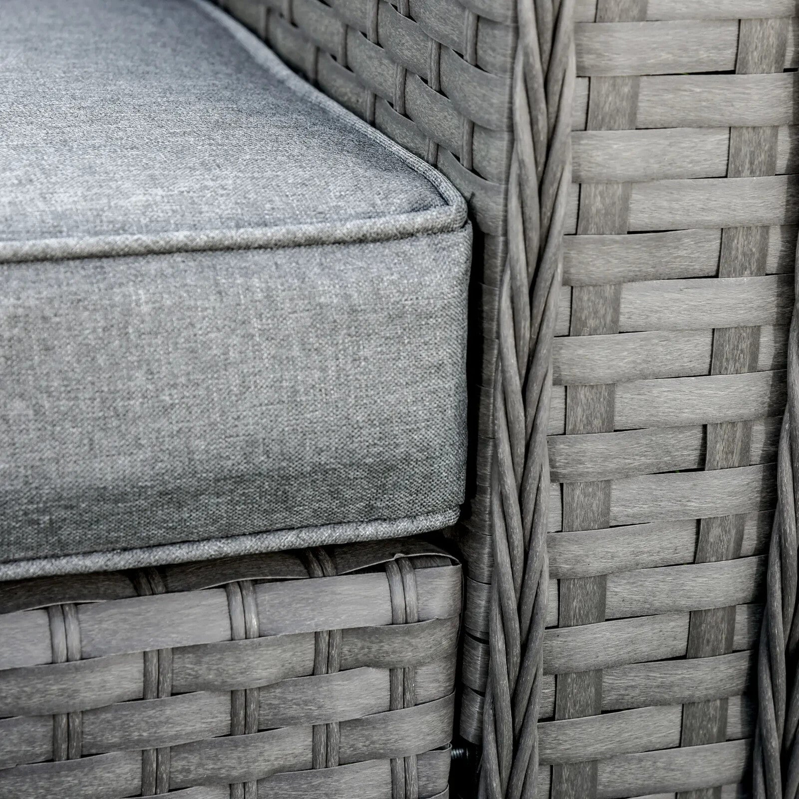 5 Piece PE Rattan Corner Sofa Set with Cushion for Garden Outdoor Furniture Grey - Home and Garden Furniture Shop - rustic - furniture