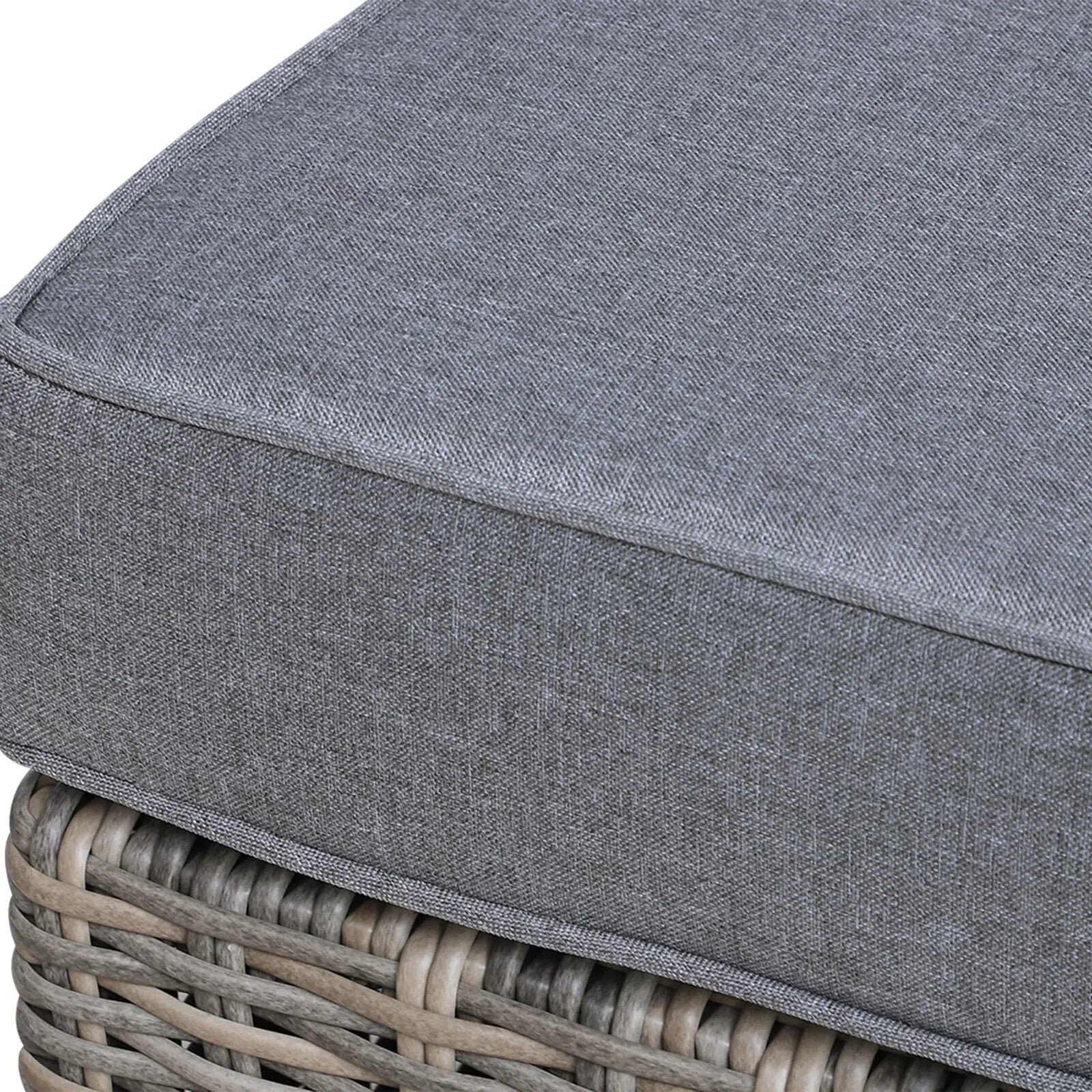 5 Piece Rattan Garden Armchair and Footstool Set with Tall Glass Table Outdoor - Home and Garden Furniture Shop - rustic - furniture