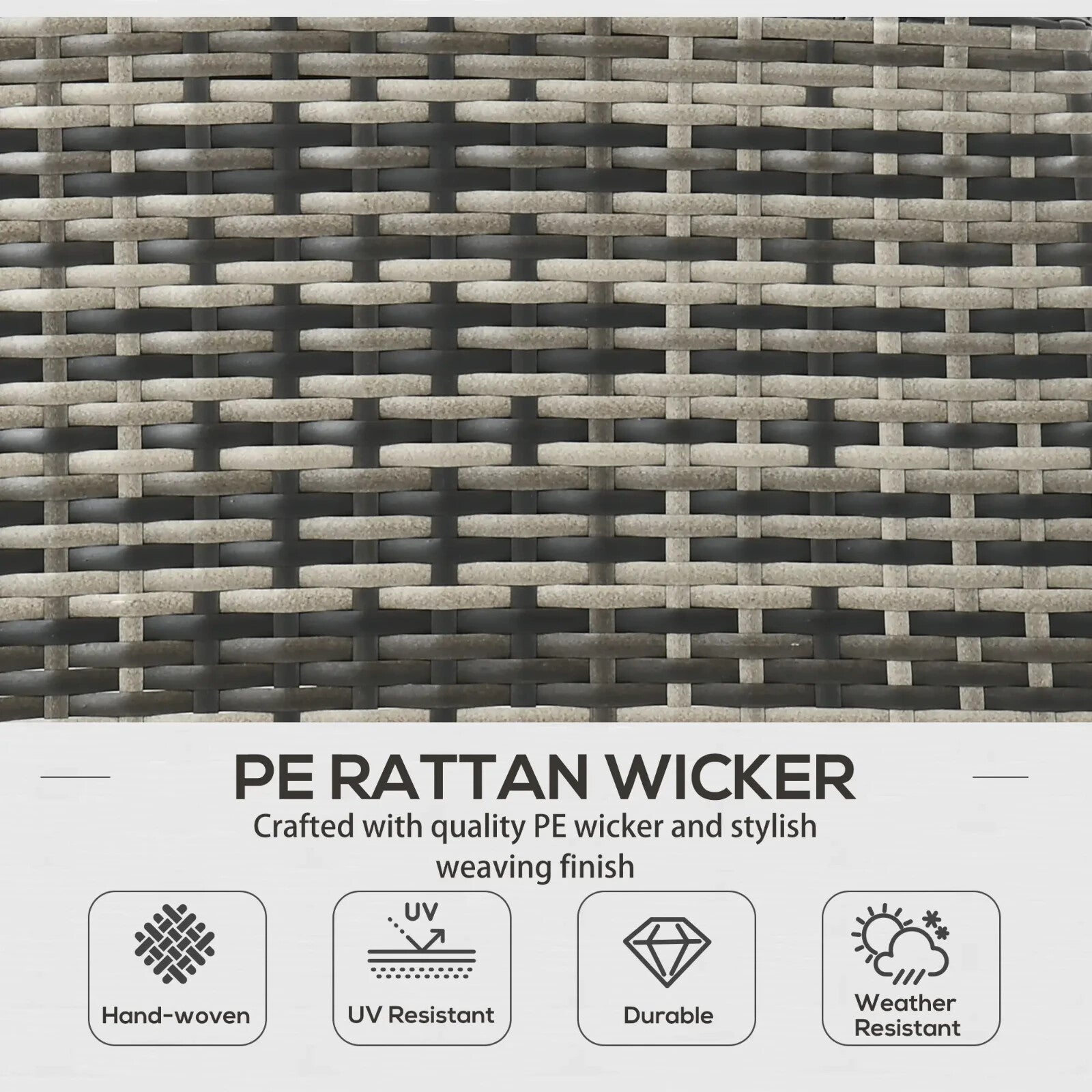 5 - Seater Rattan Garden Furniture Set Sofa Chairs Stools and Glass Top Table Grey - Home and Garden Furniture Shop - rustic - furniture