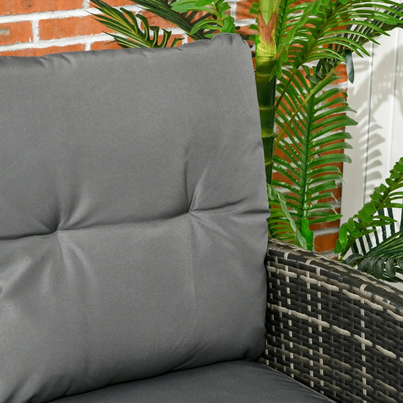 5 - Seater Rattan Garden Furniture Set Sofa Chairs Stools and Glass Top Table Grey - Home and Garden Furniture Shop - rustic - furniture