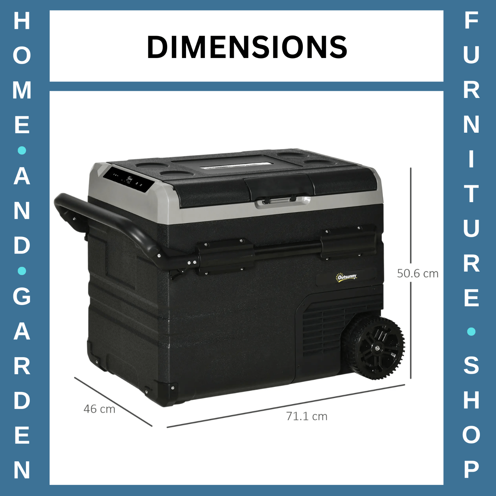 50L Portable Compressor Fridge Freezer Cooler Box with LED Light, Cup Holders - Home and Garden Furniture Shop - rustic - furniture