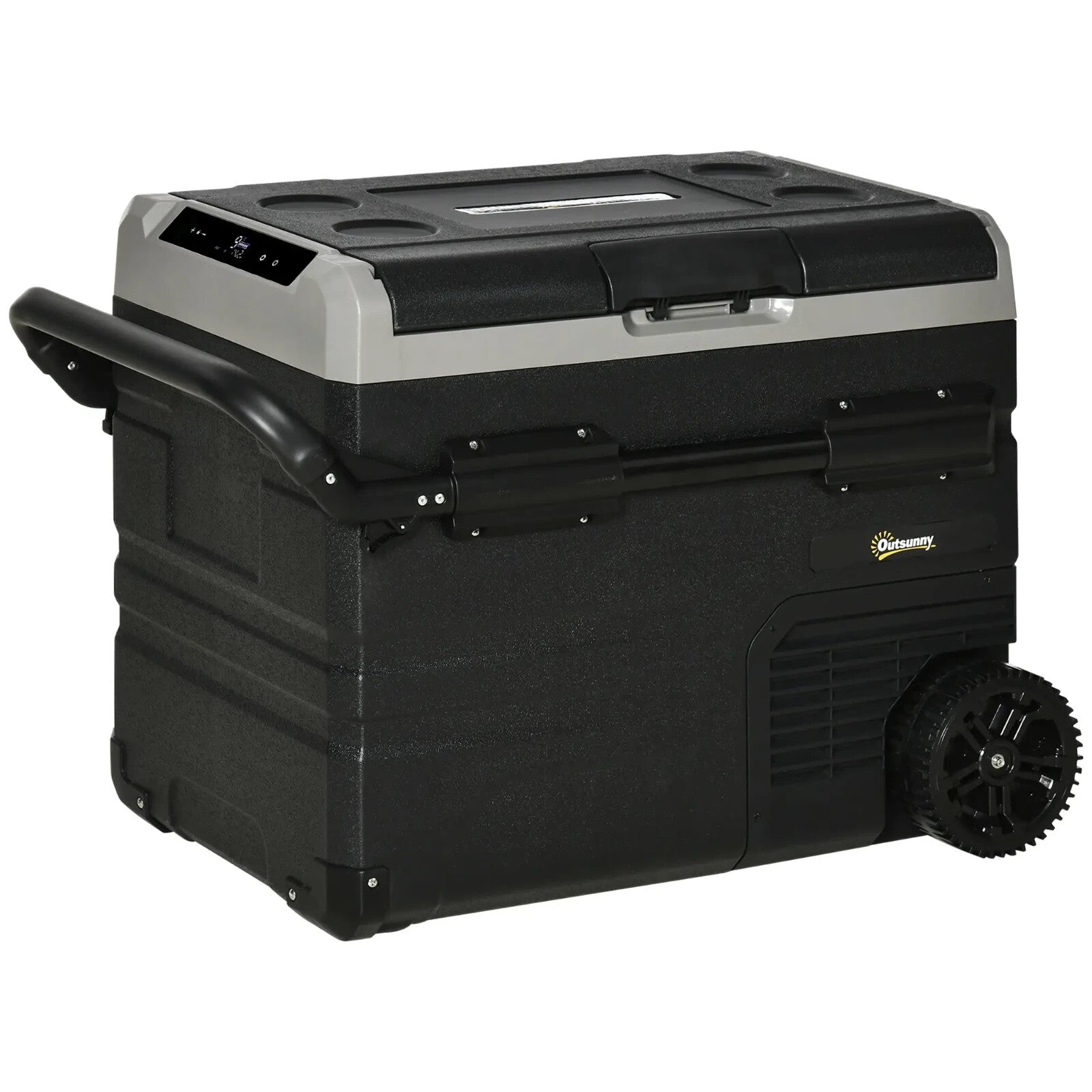 50L Portable Compressor Fridge Freezer Cooler Box with LED Light, Cup Holders - Home and Garden Furniture Shop - rustic - furniture