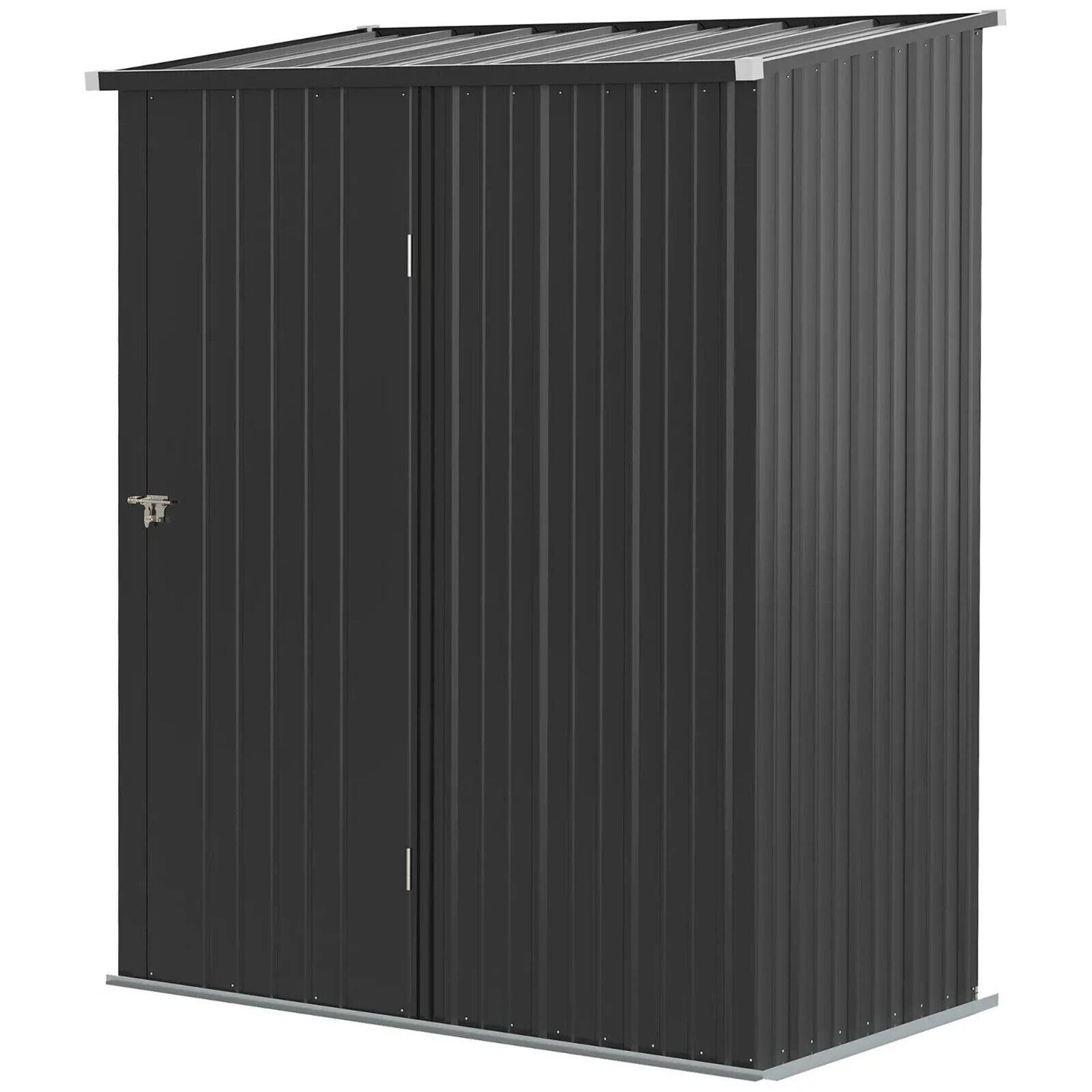 5.3 x 3.1ft Metal Storage Shed Outdoor Garden Tool Shed w/ Single Door for Patio - Home and Garden Furniture Shop - #rustic - furniture#