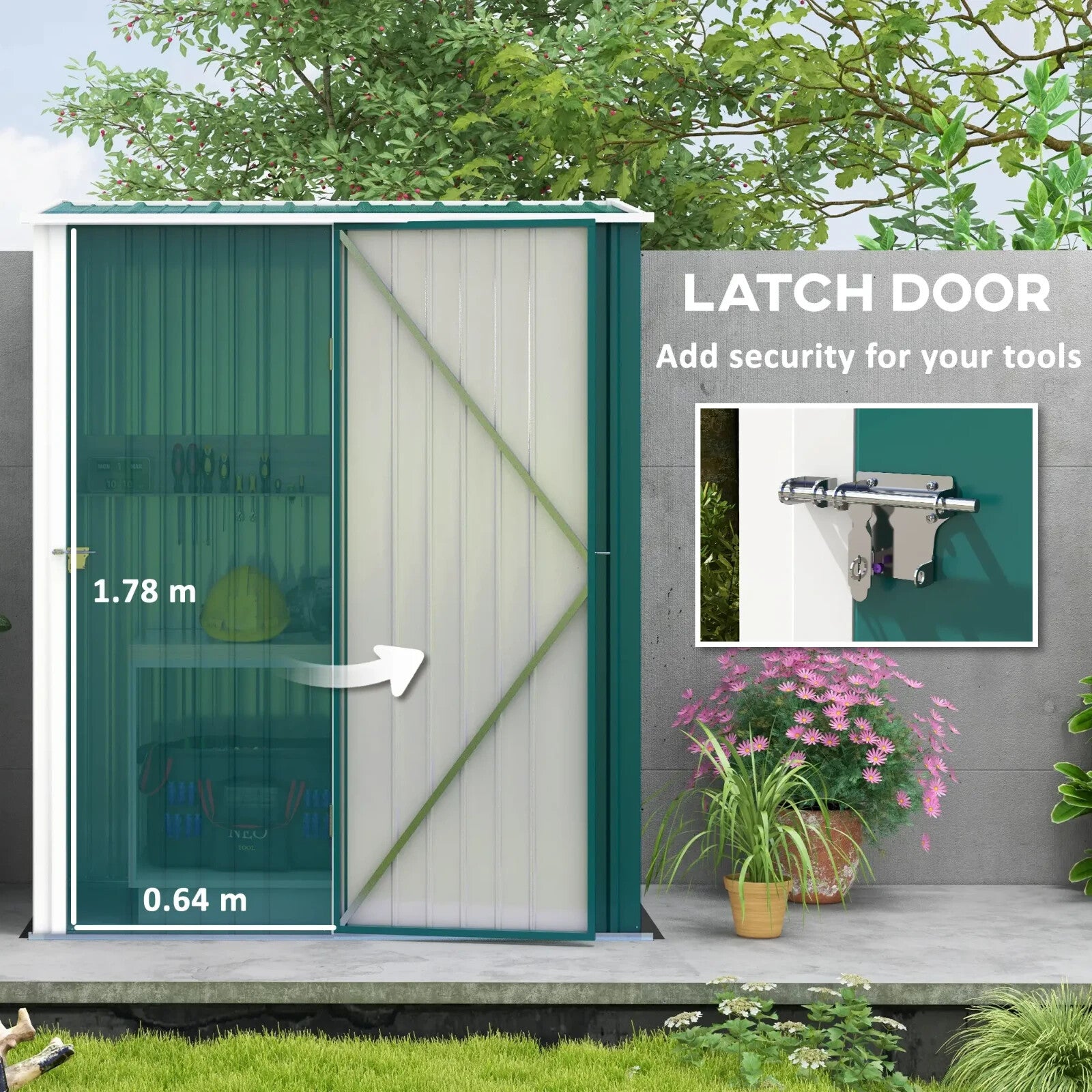5.3ft x 3.1ft Outdoor Metal Storage Shed Garden Tool Shed with Single Door Patio - Home and Garden Furniture Shop - rustic - furniture