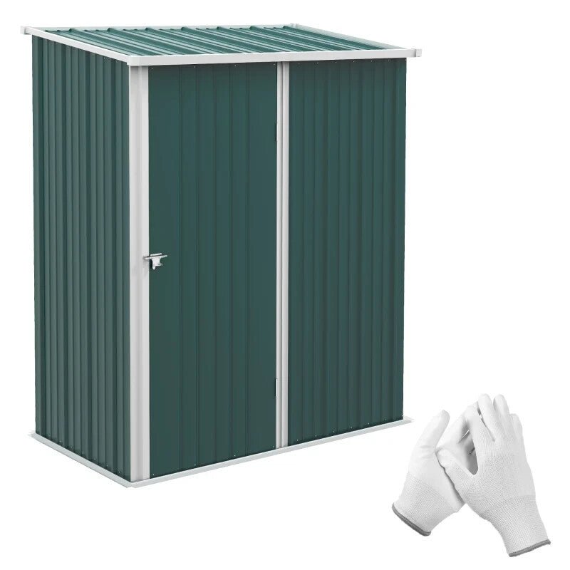 5.3ft x 3.1ft Outdoor Metal Storage Shed Garden Tool Shed with Single Door Patio - Home and Garden Furniture Shop - rustic - furniture