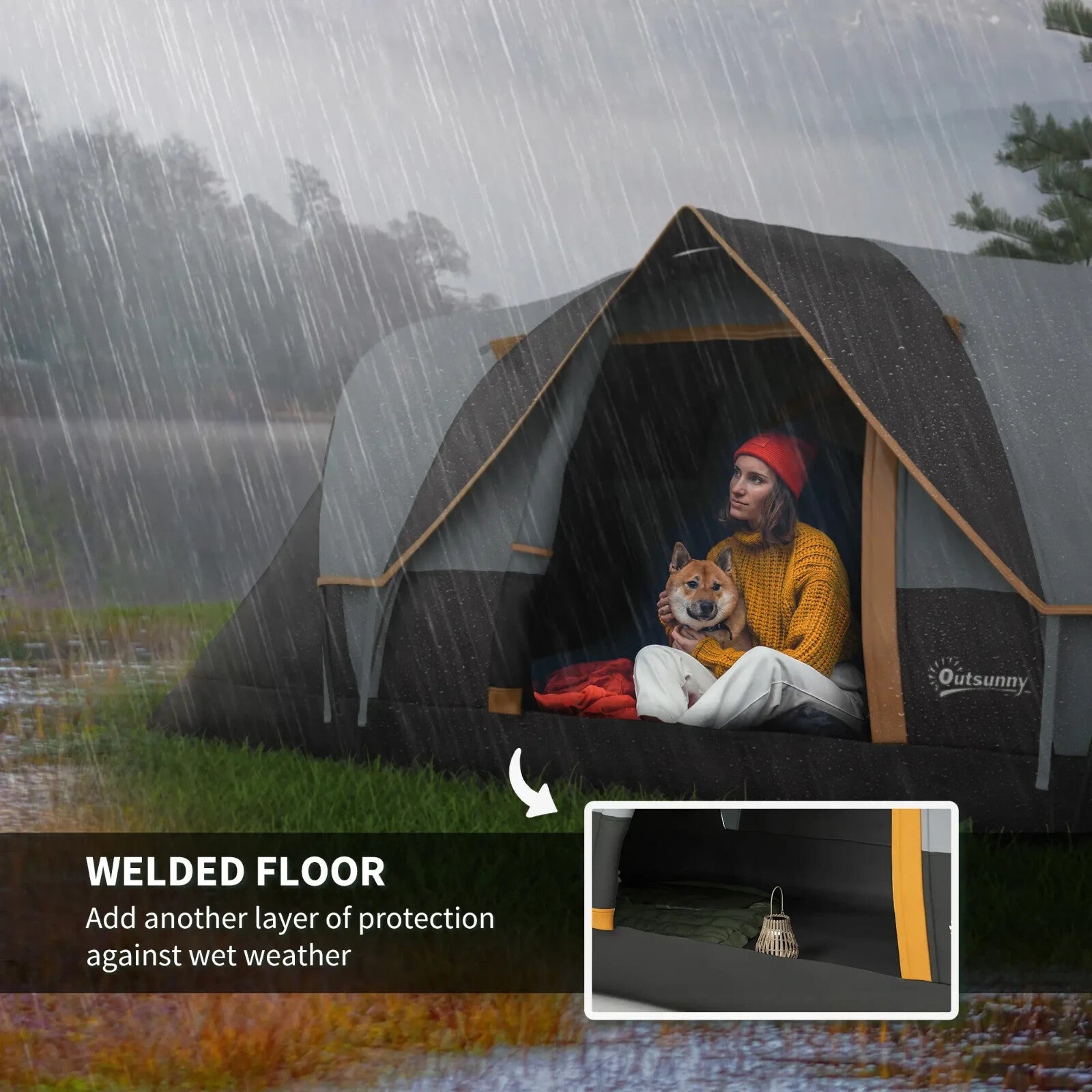 5–6 Man Dome Camping Tent Tunnel Shelter UV Protection 3000mm Waterproof Rating - Home and Garden Furniture Shop - rustic - furniture