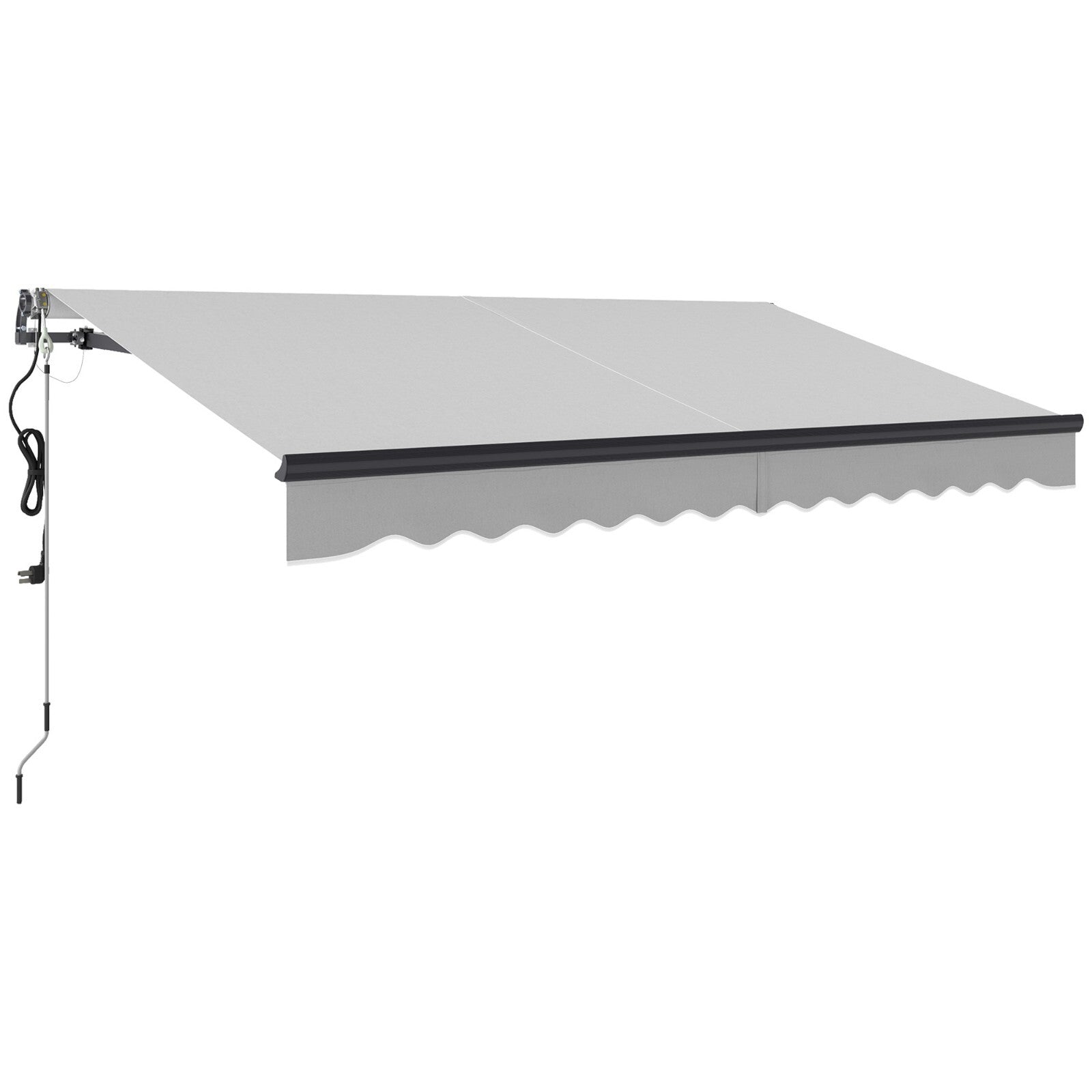 Electric Motorised Retractable Garden Awning 3.5 x 3 m UV Sun Shade Canopy Grey