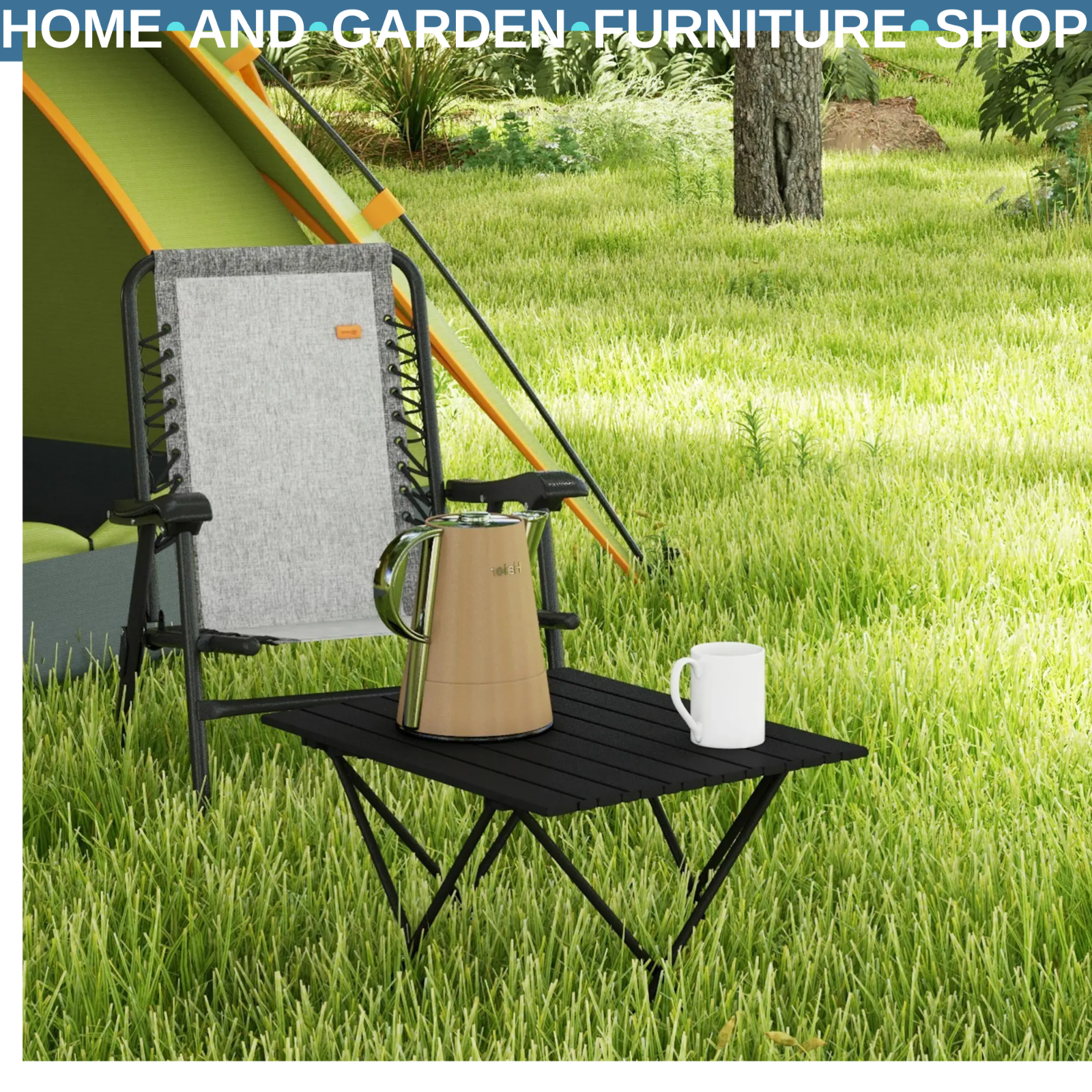 Folding Camping Table Lightweight Metal Picnic Table Carry Bag Outdoor Hiking