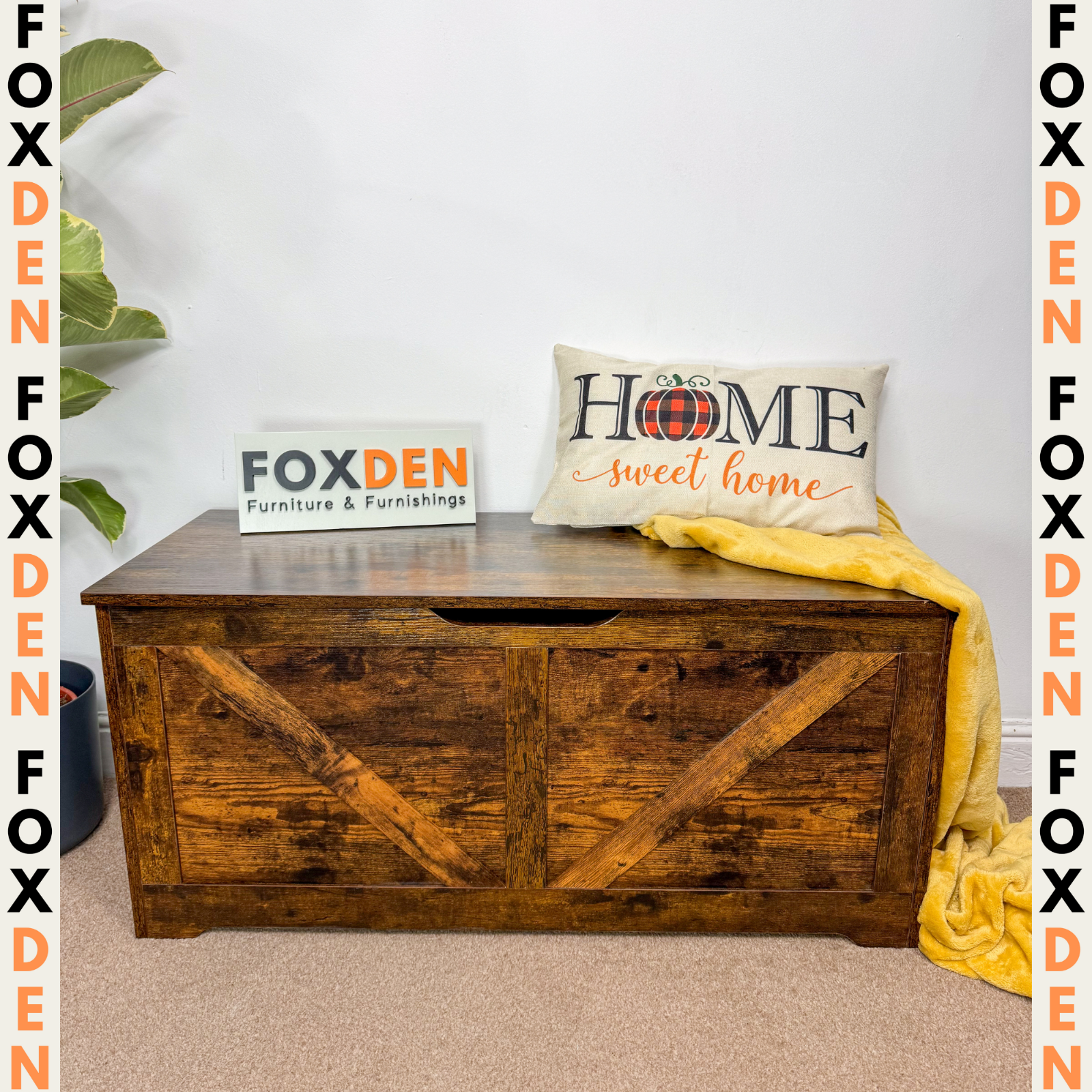 Large Rustic Storage Chest Shoe Bench Toys Trunk Box Organiser Industrial Trunk