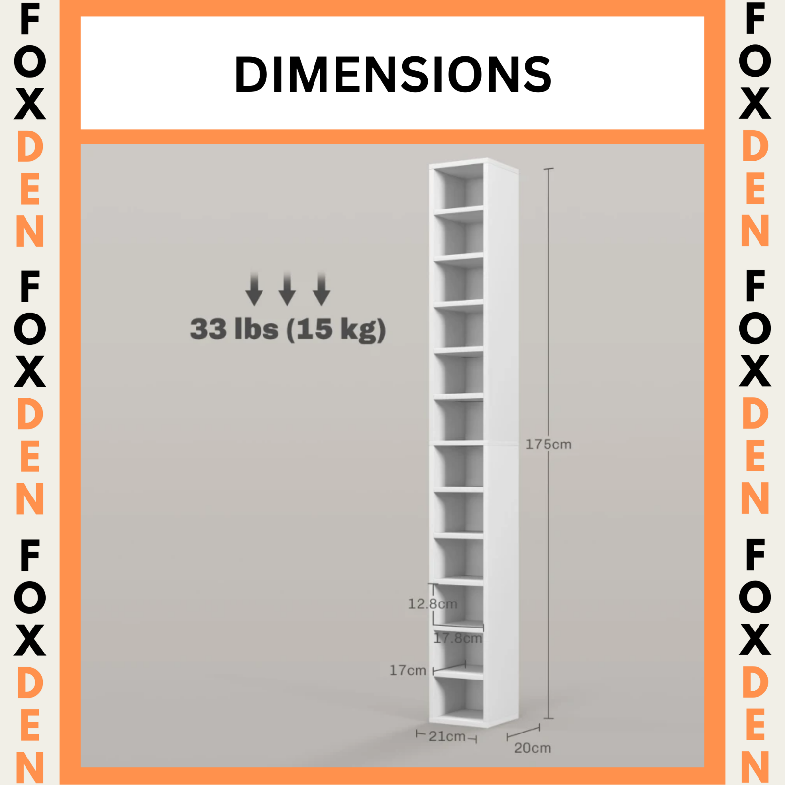 204 CD Storage Unit DVD Storage Tower for Living Room Media Shelving Home Office