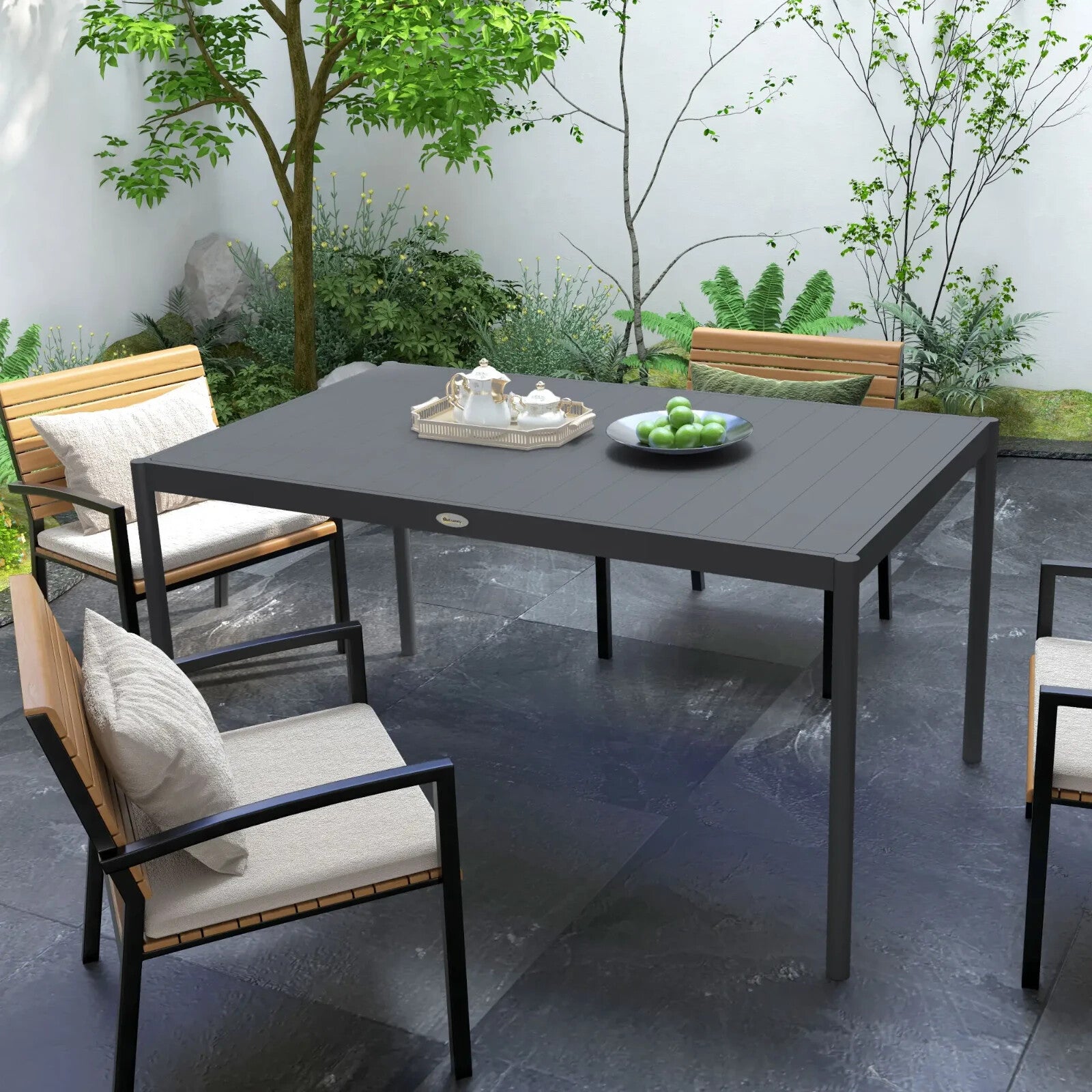 Aluminium Frame Garden Dining Table for Patio Decking or Outdoor Entertaining