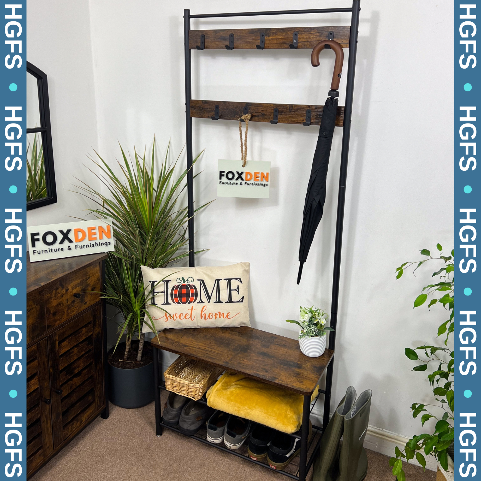 Small Coat Rack Hat and Coat Stand Hall Tree Hallway Shoe Rack Storage Organiser