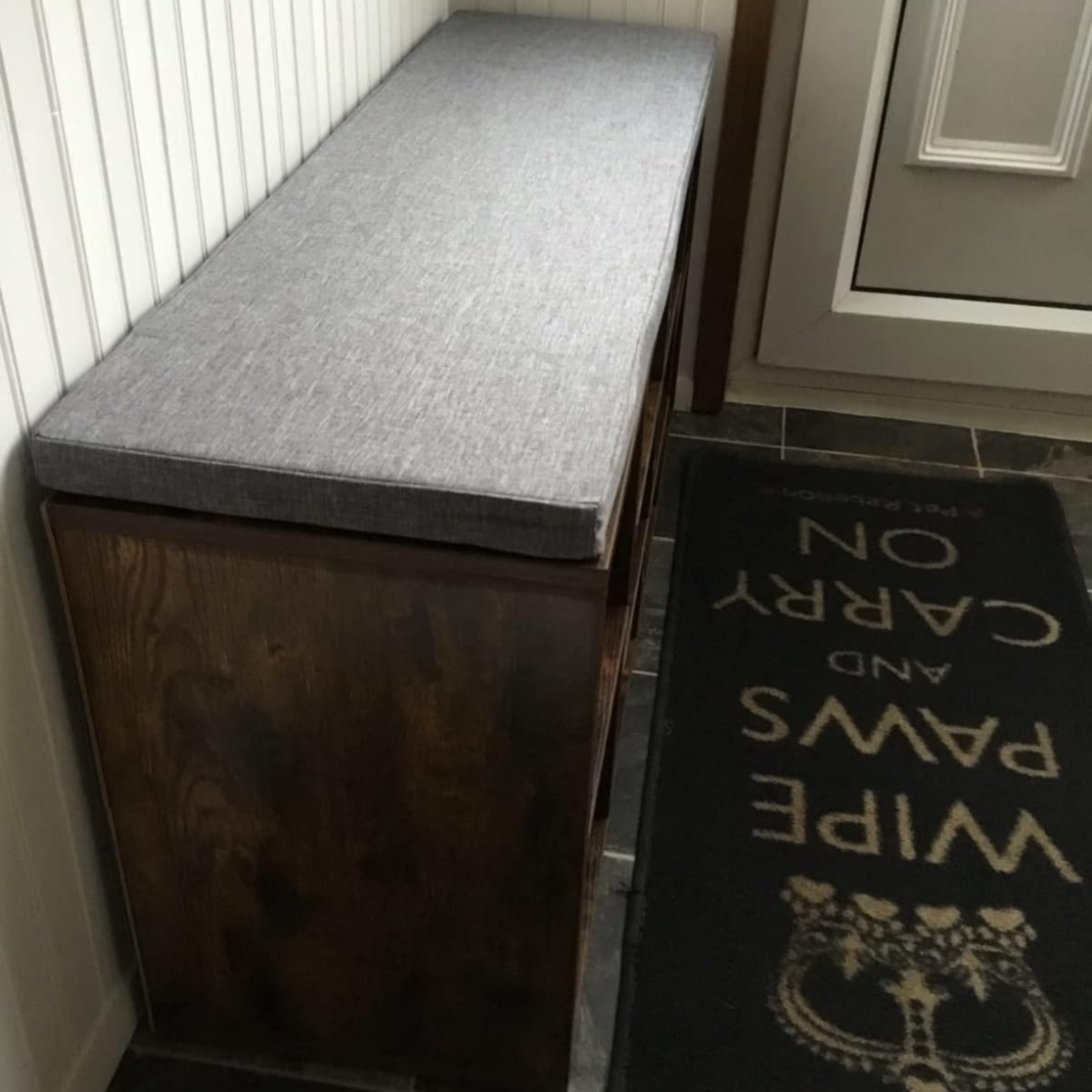 Rustic Brown Shoe Bench Seat Cushion Shoe Rack Storage Cabinet Shelf Organiser