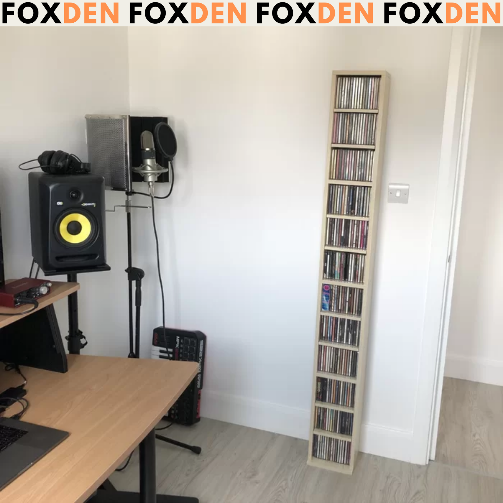 204 CD Storage Unit DVD Storage Tower for Living Room Media Shelving Home Office