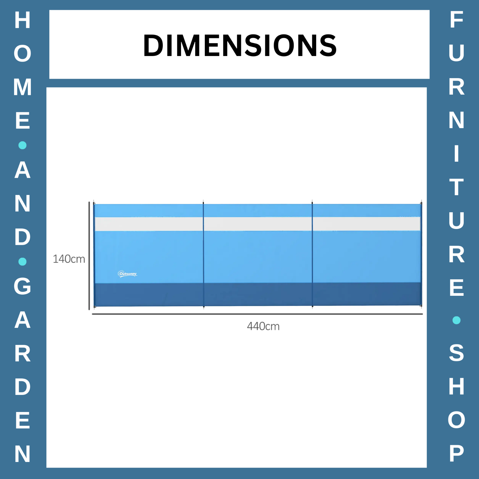 Camping Windbreaker Steel Poles Rectangular with Clear Windows & Carry Bag Blue
