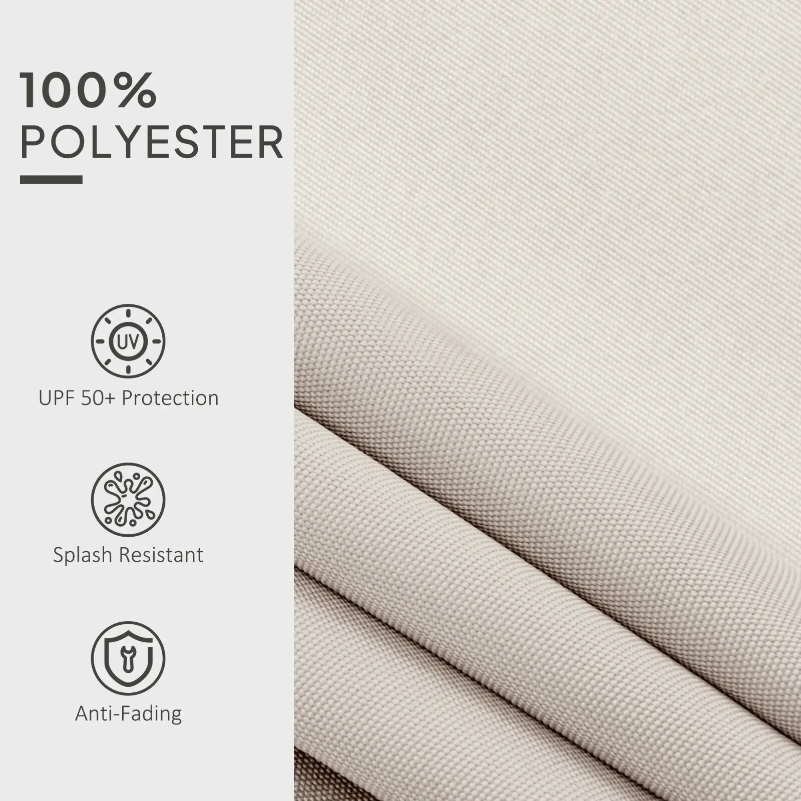 Awning Replacement Canopy Fabric Only Shade Cover Water Resistant Cream White