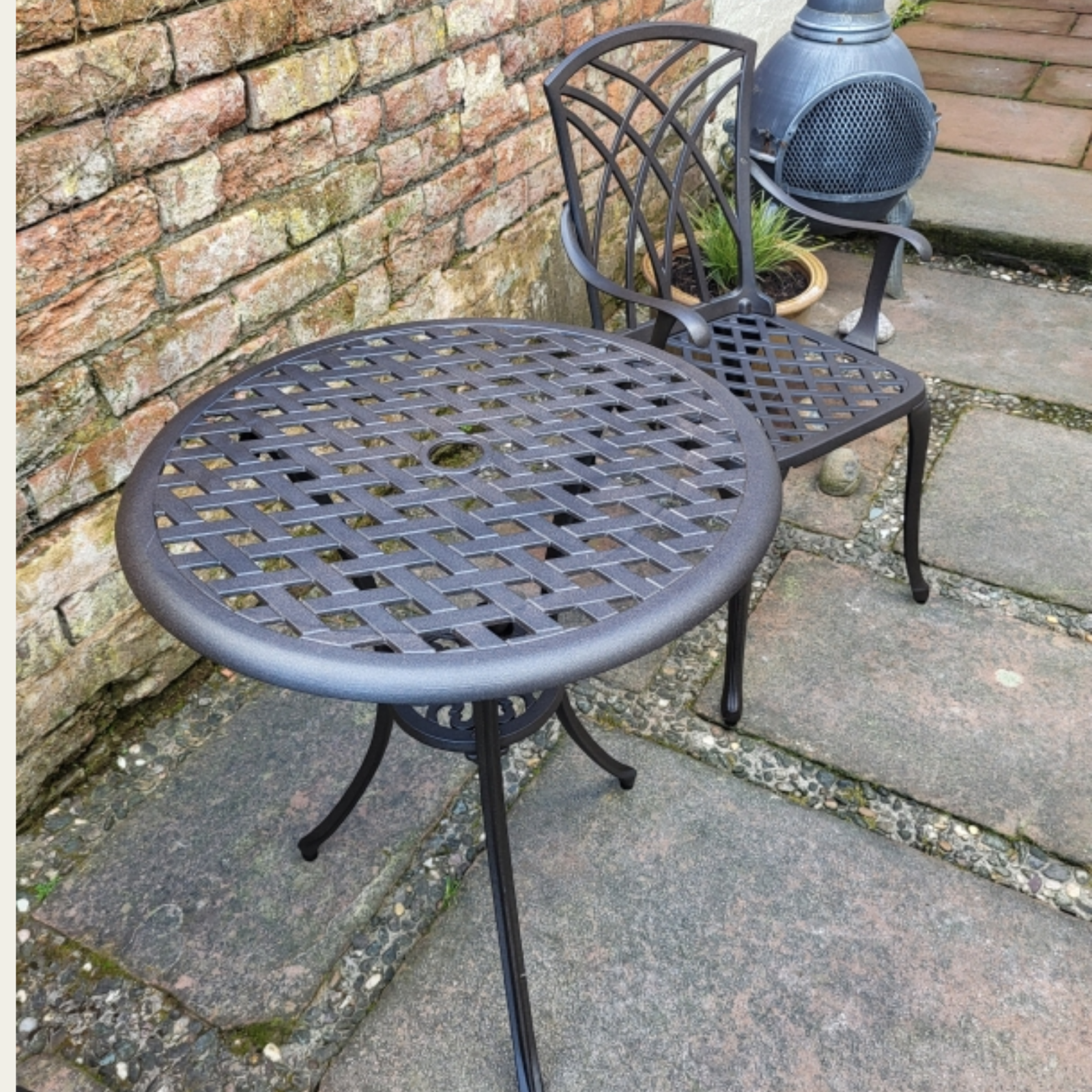 Vintage Garden Bistro Set Cast Aluminium Furniture Outdoor Patio 2 Chairs Table