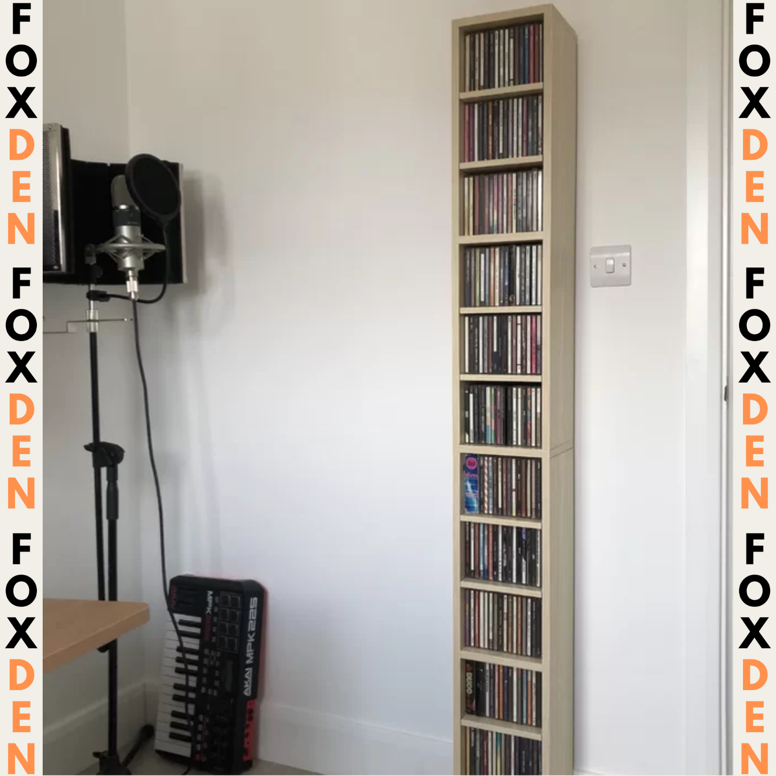 204 CD Storage Unit DVD Storage Tower for Living Room Media Shelving Home Office