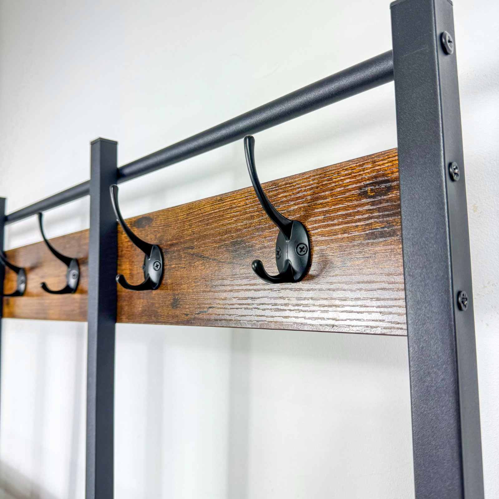 Large Rustic Coat Rack With Seat Shoe Rack Hall Tree Entryway Shoe Bench Shelves