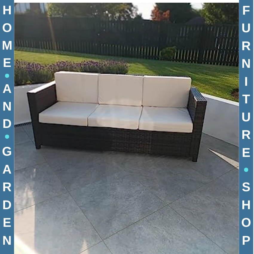 Rattan 3 Seater Outdoor Garden Sofa Chair Patio Furniture w/ Strong Metal Frame