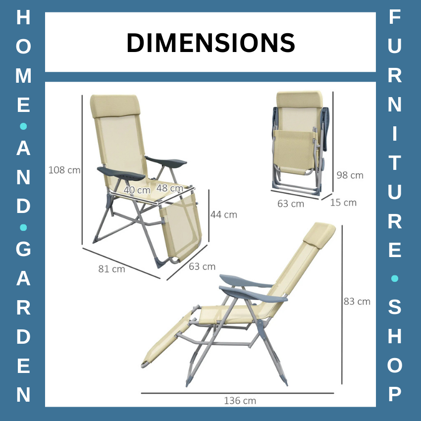 Set of 2 Garden Chairs with Adjustable Footrests Outdoor 5 Position Lounger