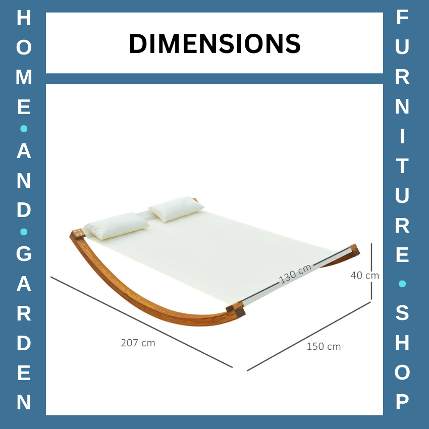 Rocking Bed  Sun Lounger Garden Bed Hammock Style Wooden Frame Chair White