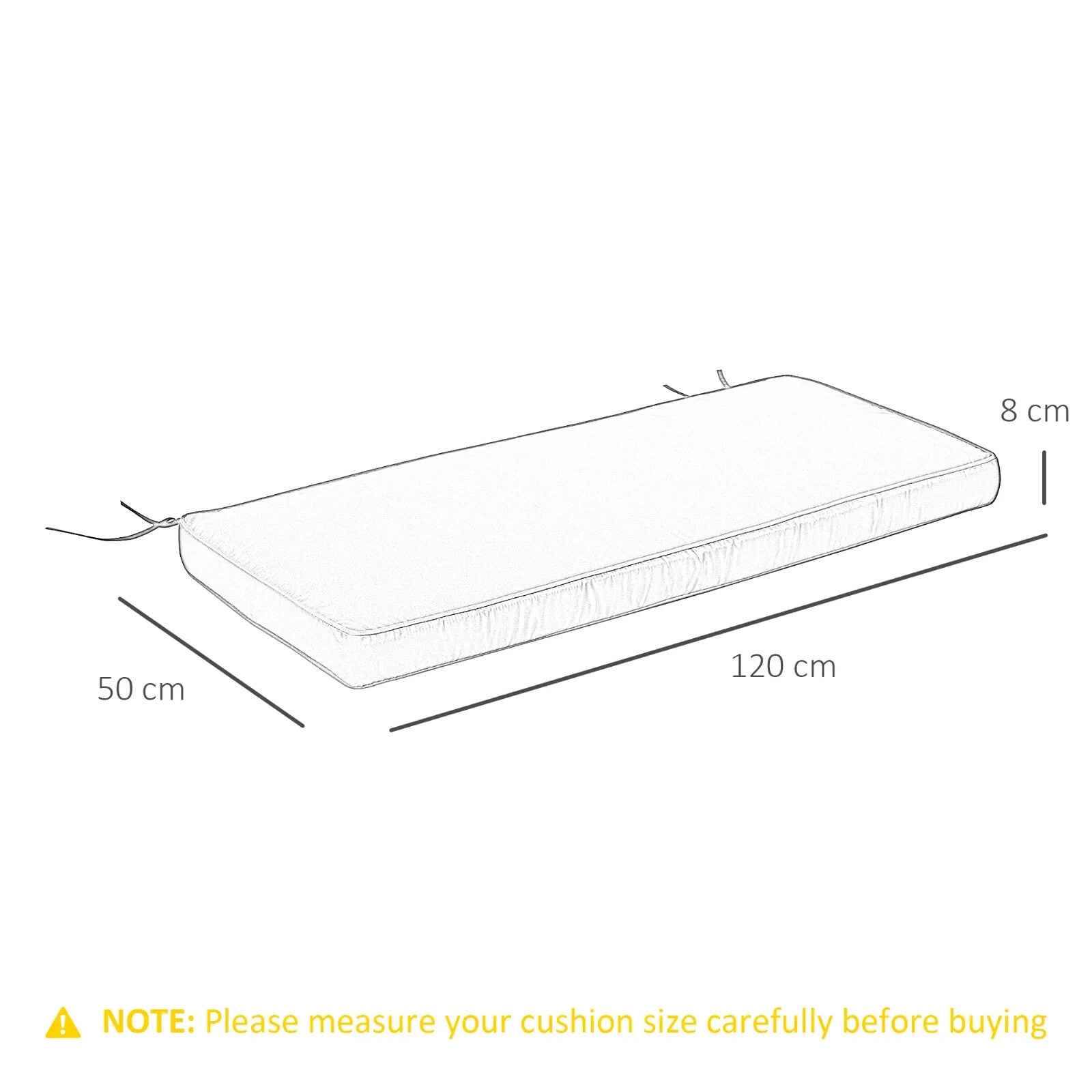 2 Seater Garden Bench Cushion Seat Pad for Patio or Indoor Outdoor Furniture