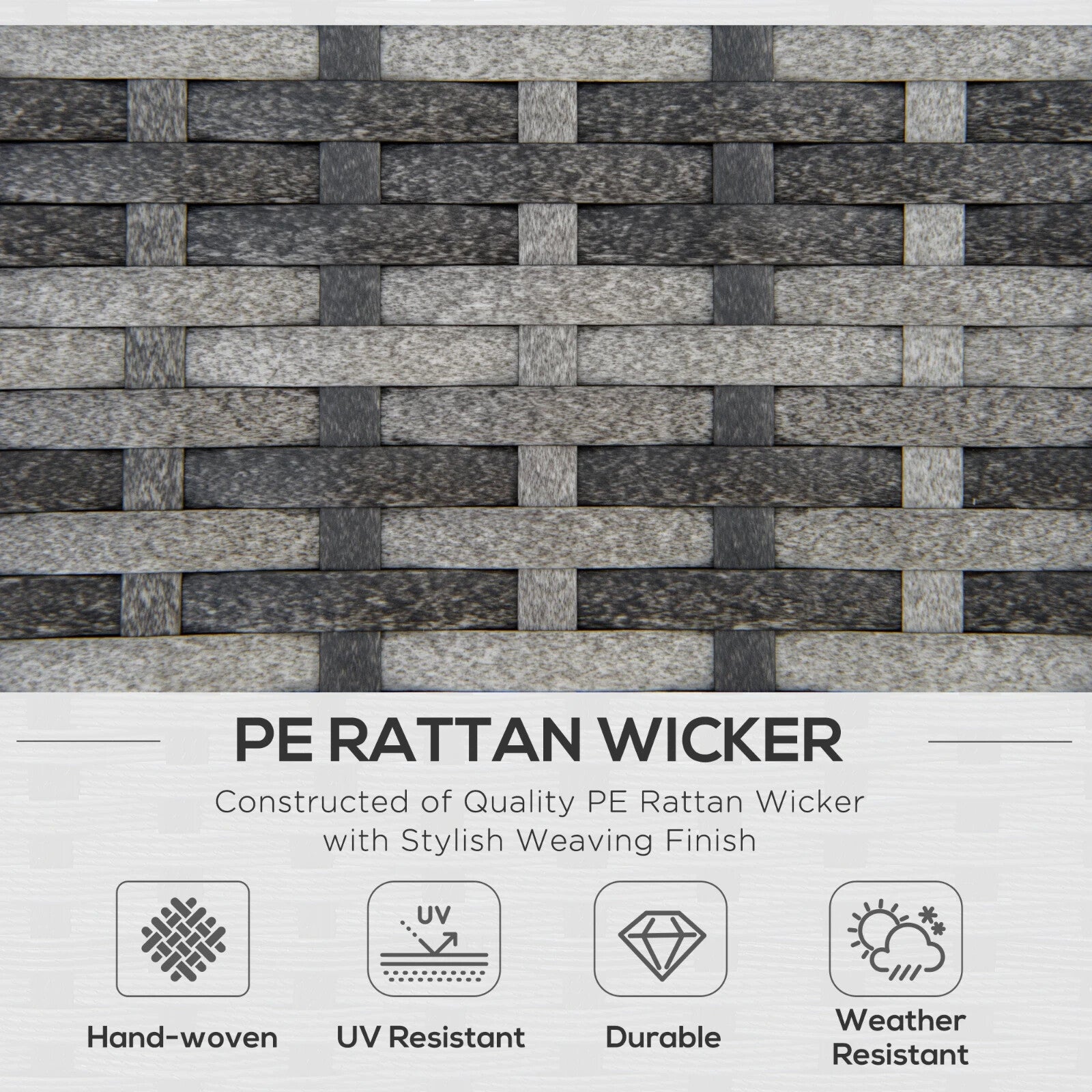 6 Pcs Rattan Corner Sofa Set 4 Seats Garden Furniture w/ Storage Table & Ottoman