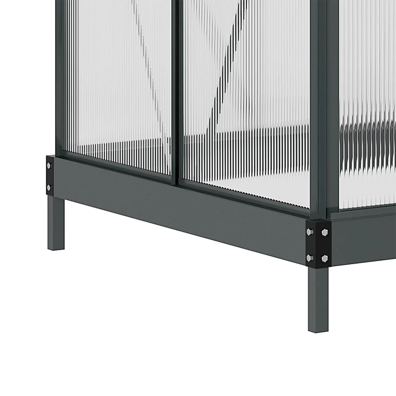 Large Walk-In Polycarbonate Greenhouse Aluminium Frame Galvanised Base Garden
