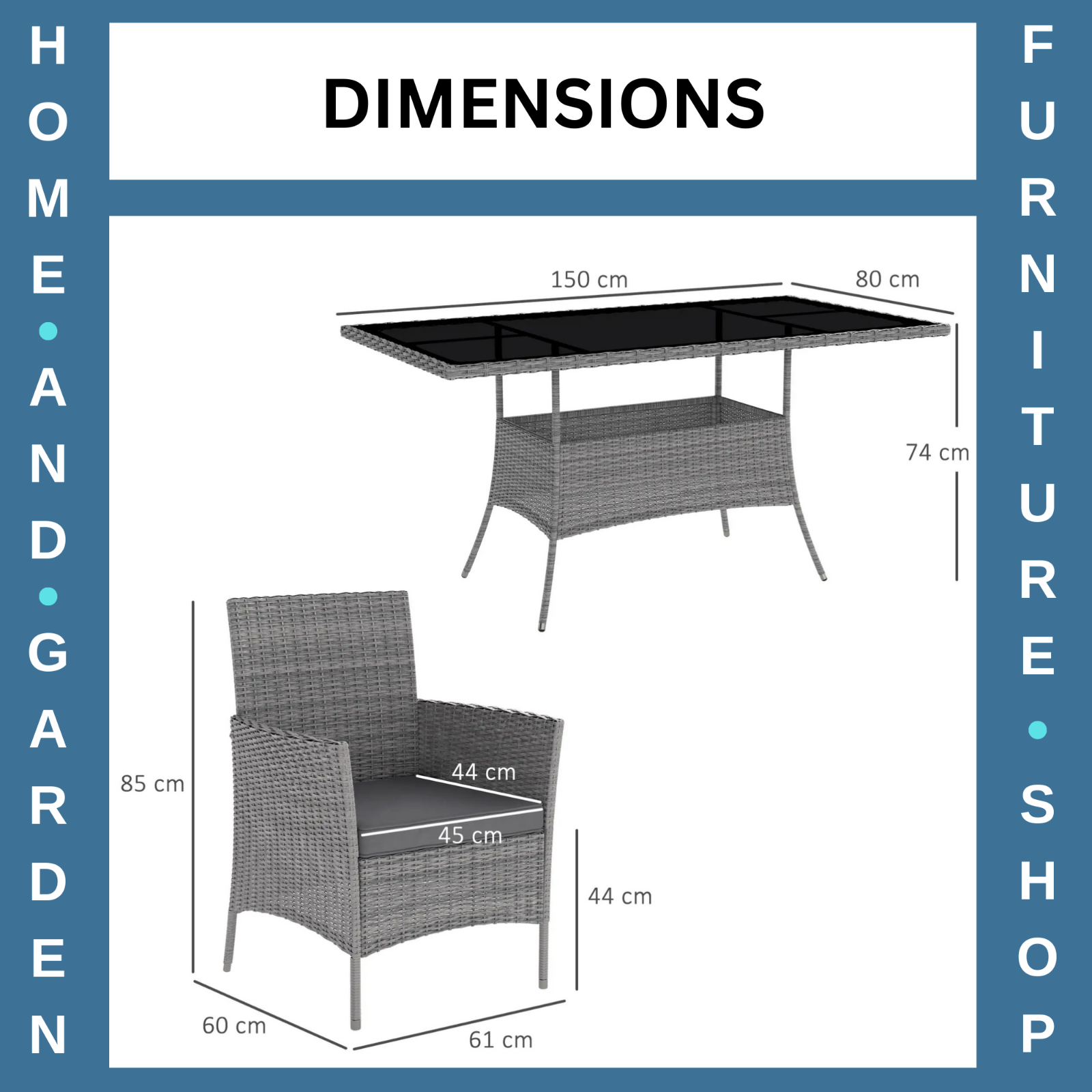7 Piece Rattan Garden Furniture Set with Cushions 6 Seater Dining Table & Chairs