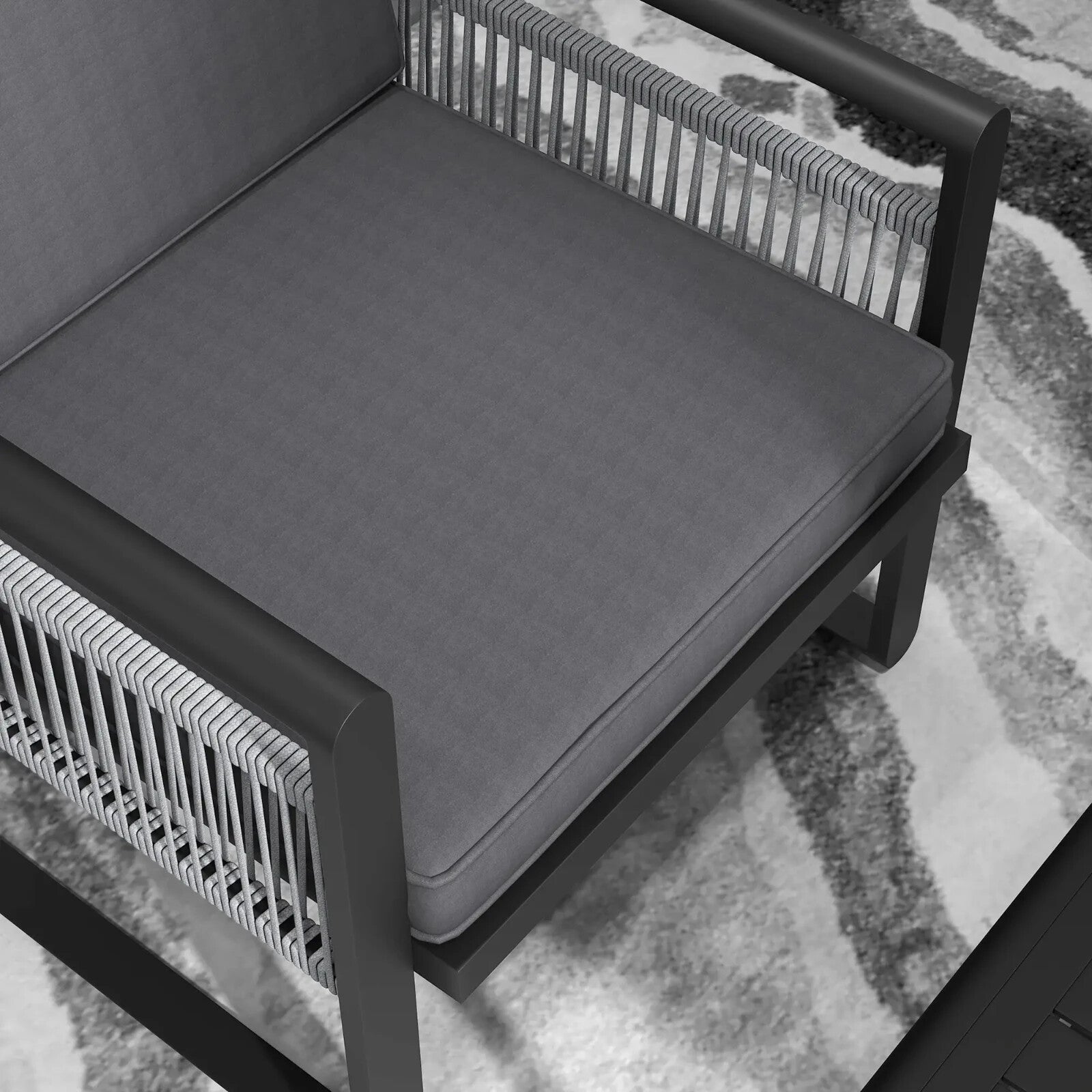 4 Piece Aluminium Garden Dining Set Outdoor Patio Furniture w/ Cushions Included