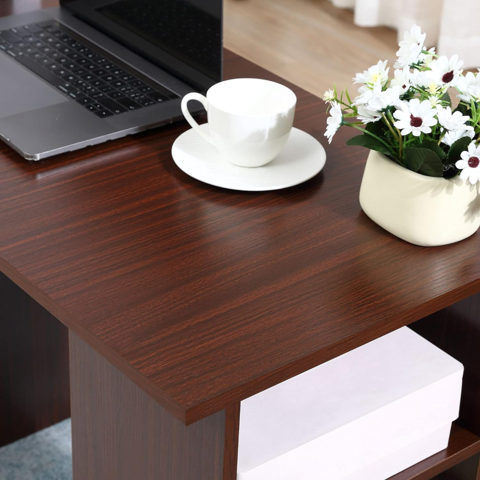Computer Desk with Drawers Shelves PC Desk Organiser Workstation Writing Table