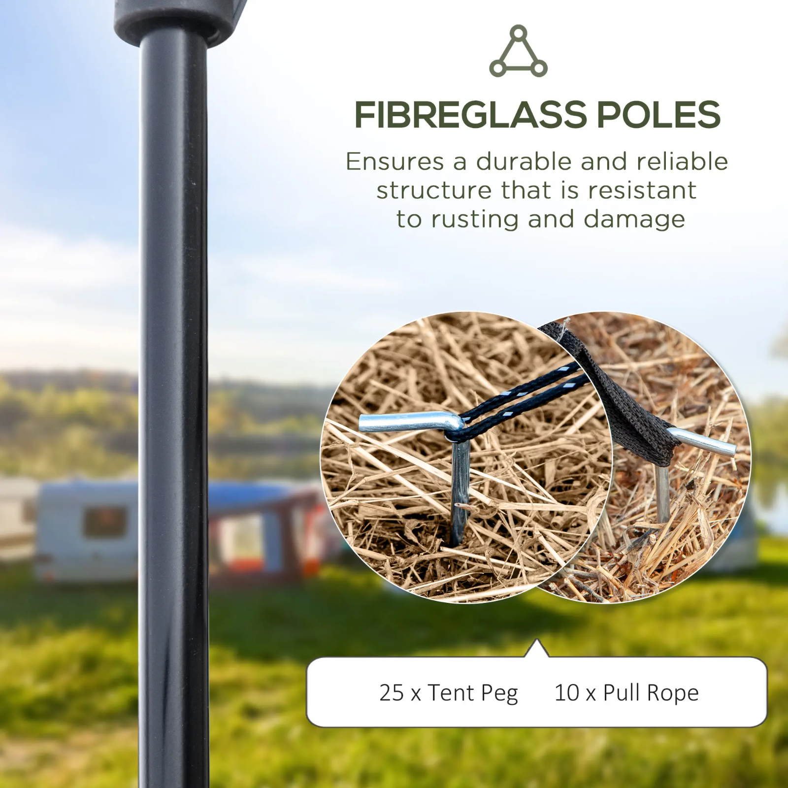 5 6 Man Camping Tent Waterproof Blue Carry Bag Fibreglass Poles Guy Ropes FOXDEN