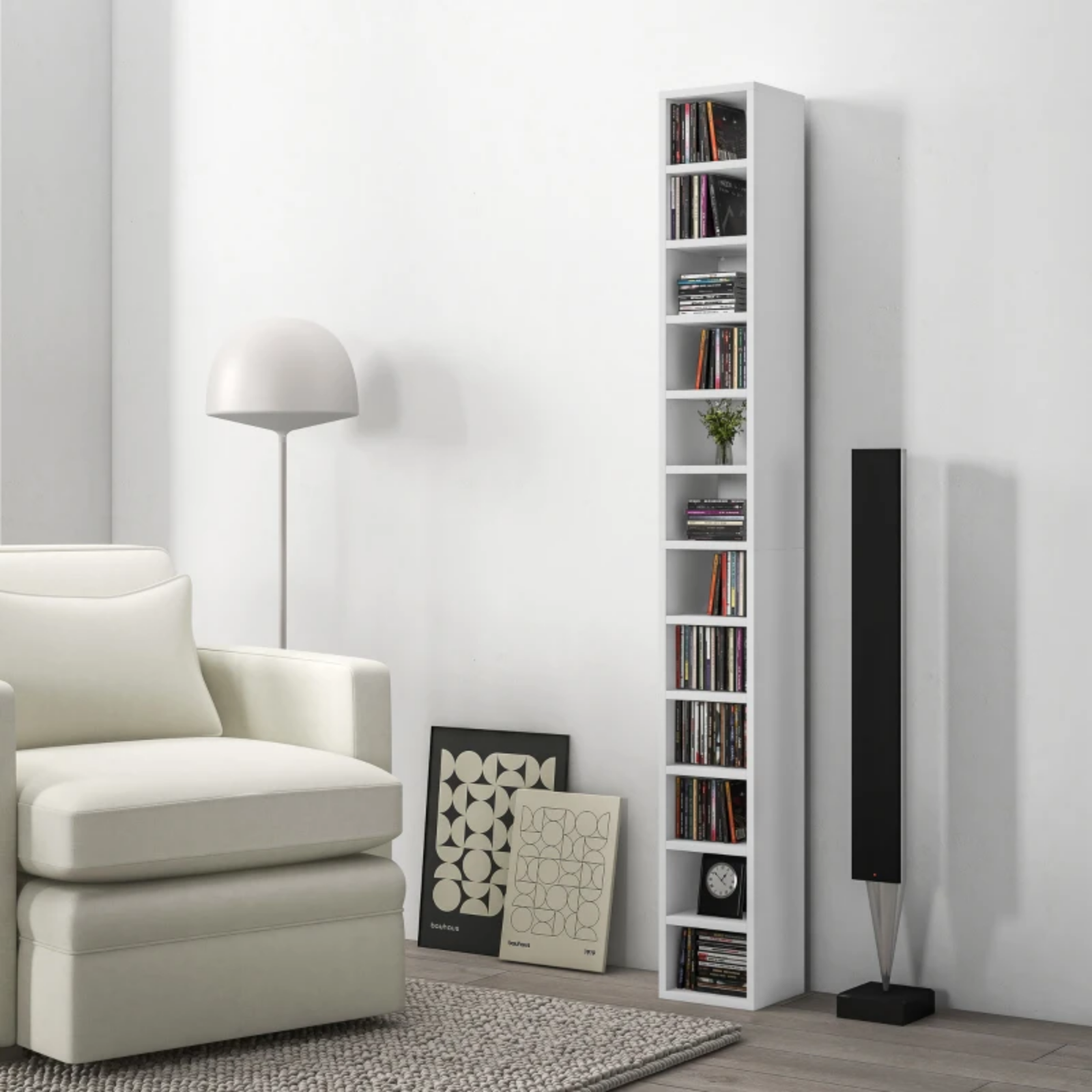 204 CD Storage Unit DVD Storage Tower for Living Room Media Shelving Home Office