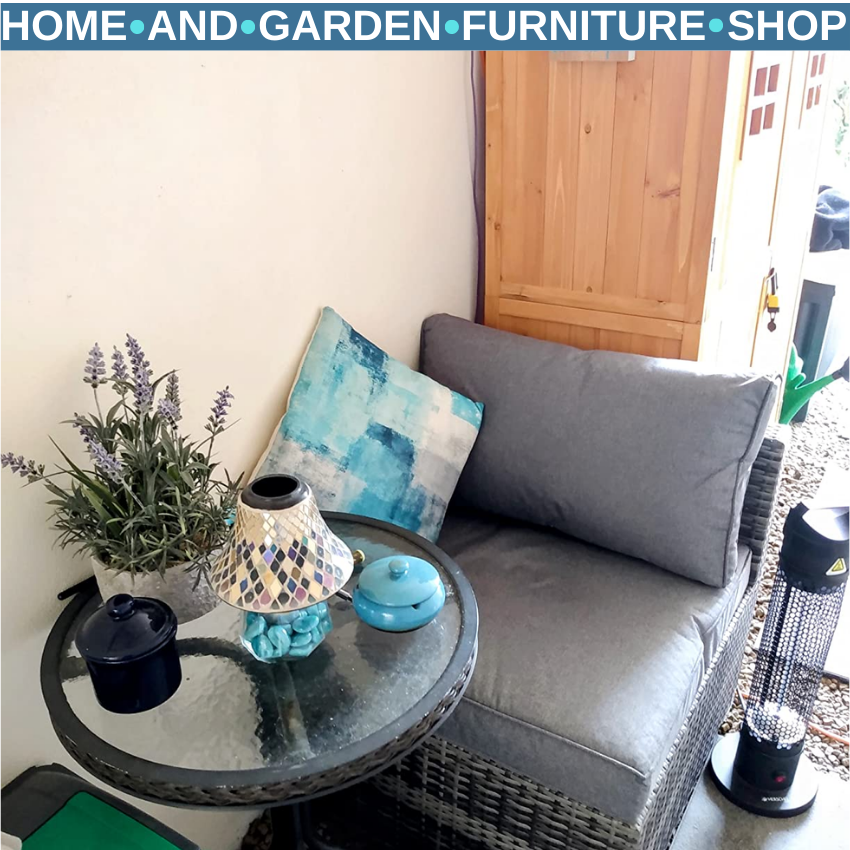 Rattan Garden Armchair – Light Grey Outdoor Single Chair with Cushions Grey