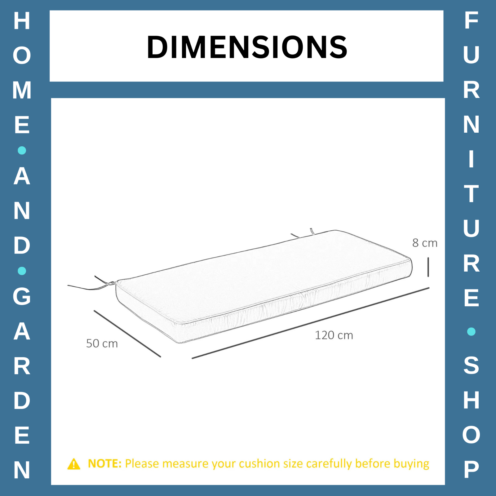 2 Seater Garden Bench Cushion Seat Pad for Patio or Indoor Outdoor Furniture
