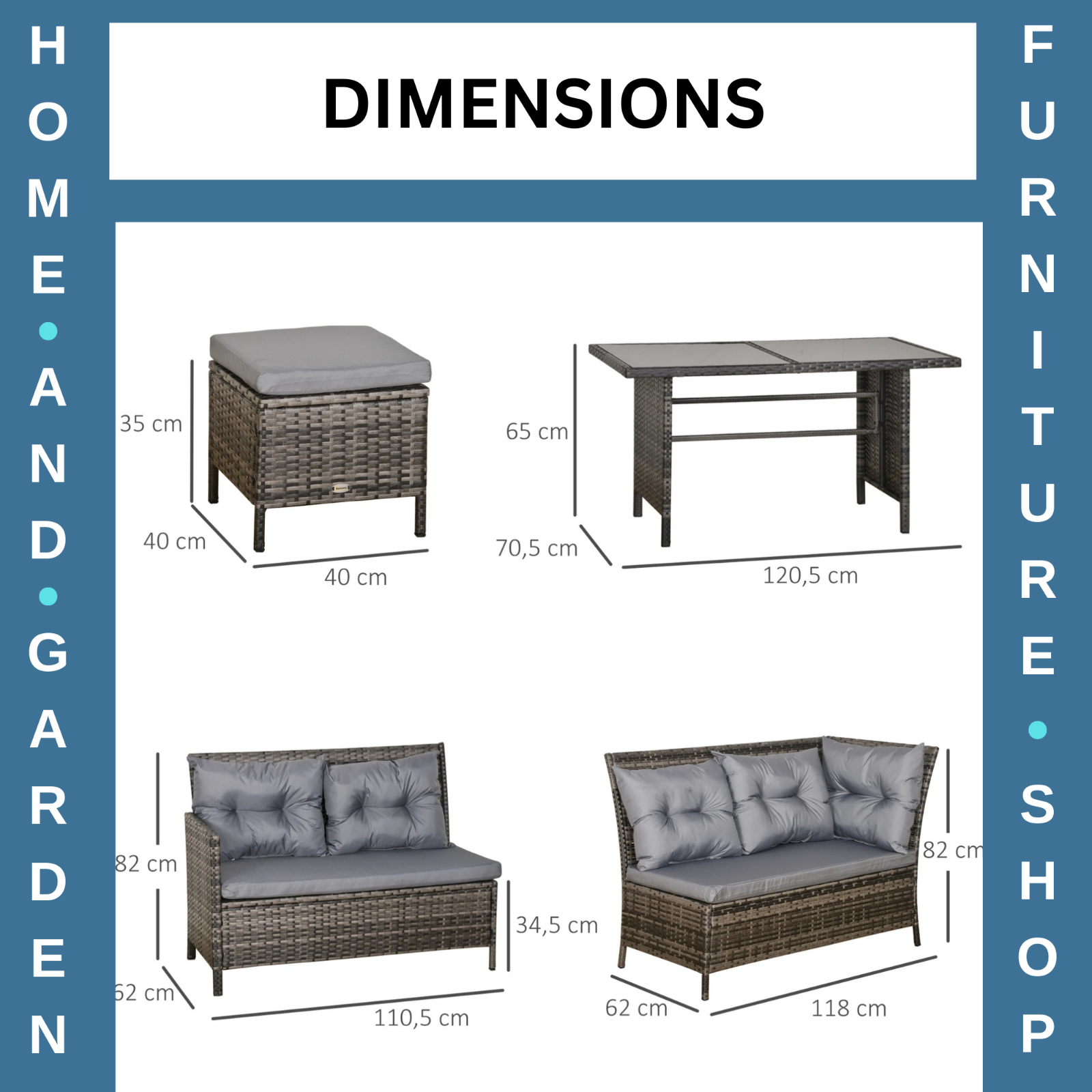 8 Seater Rattan Garden Furniture Set Patio Wicker Sofa Set Chair Table Cushions
