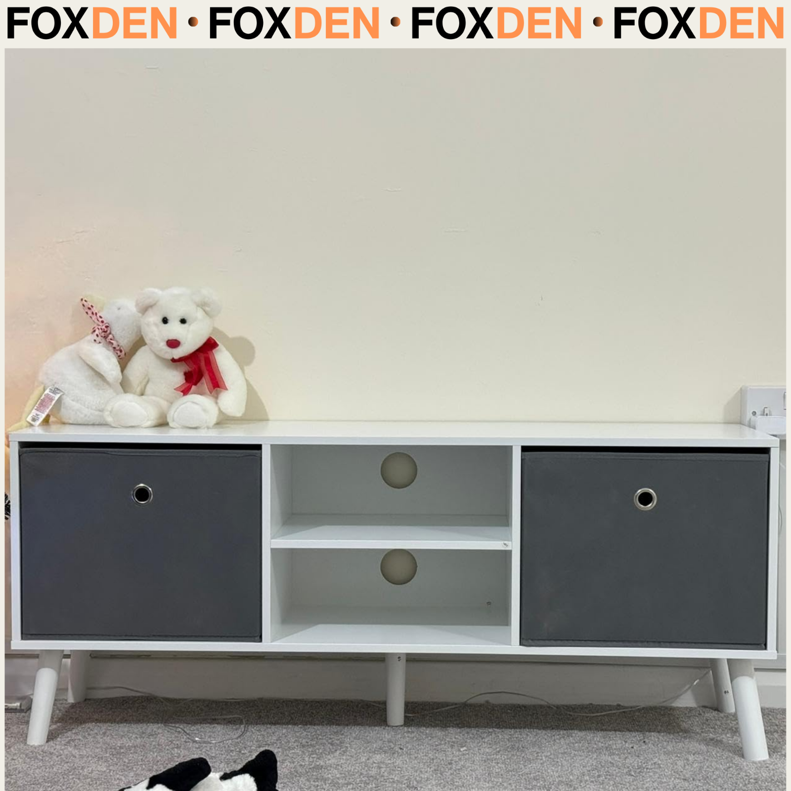 Modern Wooden TV Cabinet Stand Media Unit Retro TV Cube Storage Drawers Shelves