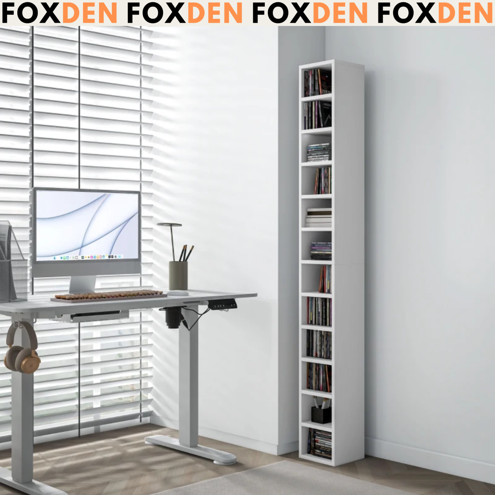 204 CD Storage Unit DVD Storage Tower for Living Room Media Shelving Home Office