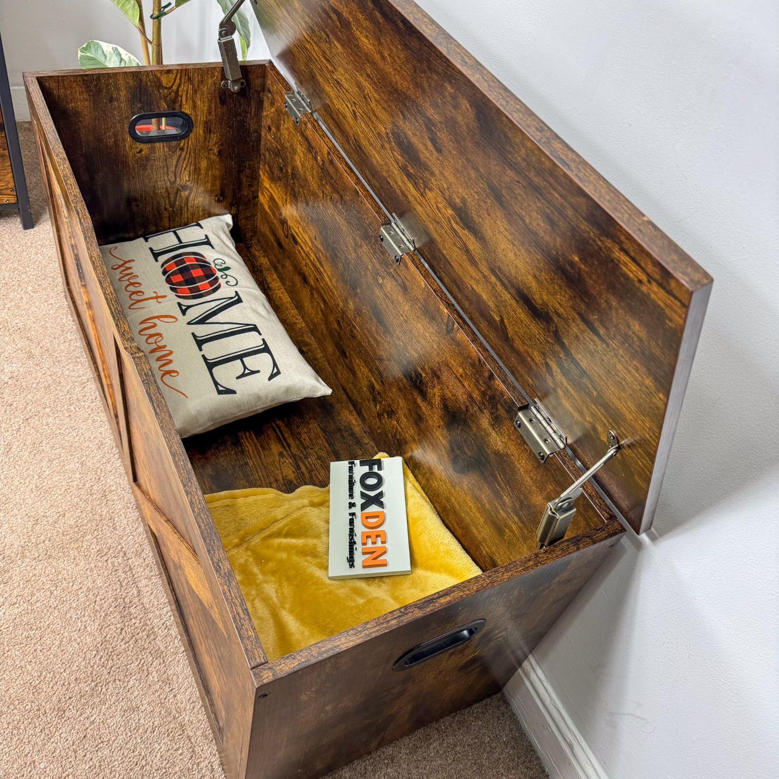 Large Rustic Storage Chest Shoe Bench Toys Trunk Box Organiser Industrial Trunk