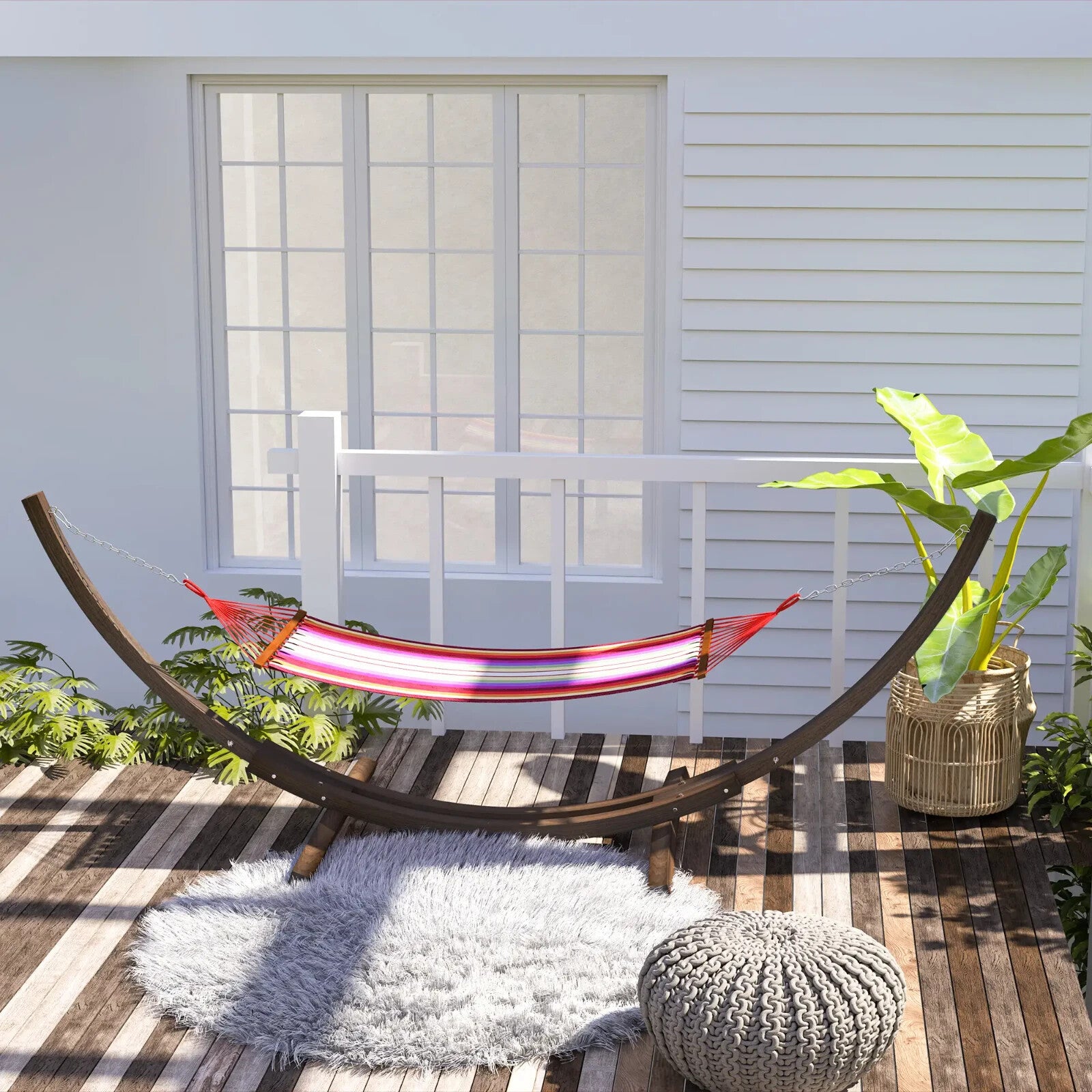 3.25m Wooden Hammock Stand Universal Fit Garden Camping Picnic Outdoor Accessory