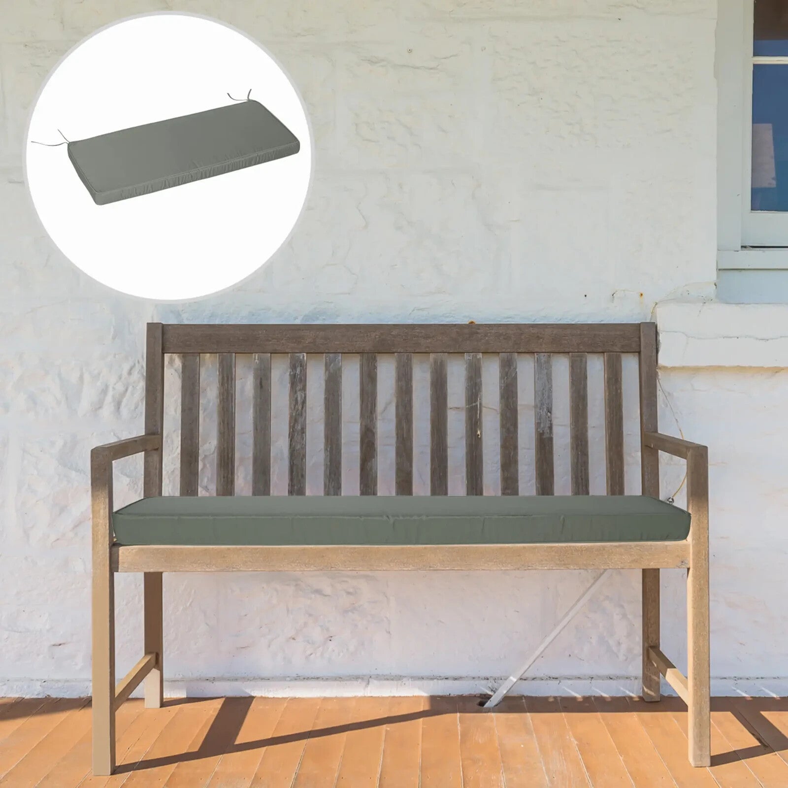 2 Seater Garden Bench Cushion Seat Pad for Patio or Indoor Outdoor Furniture