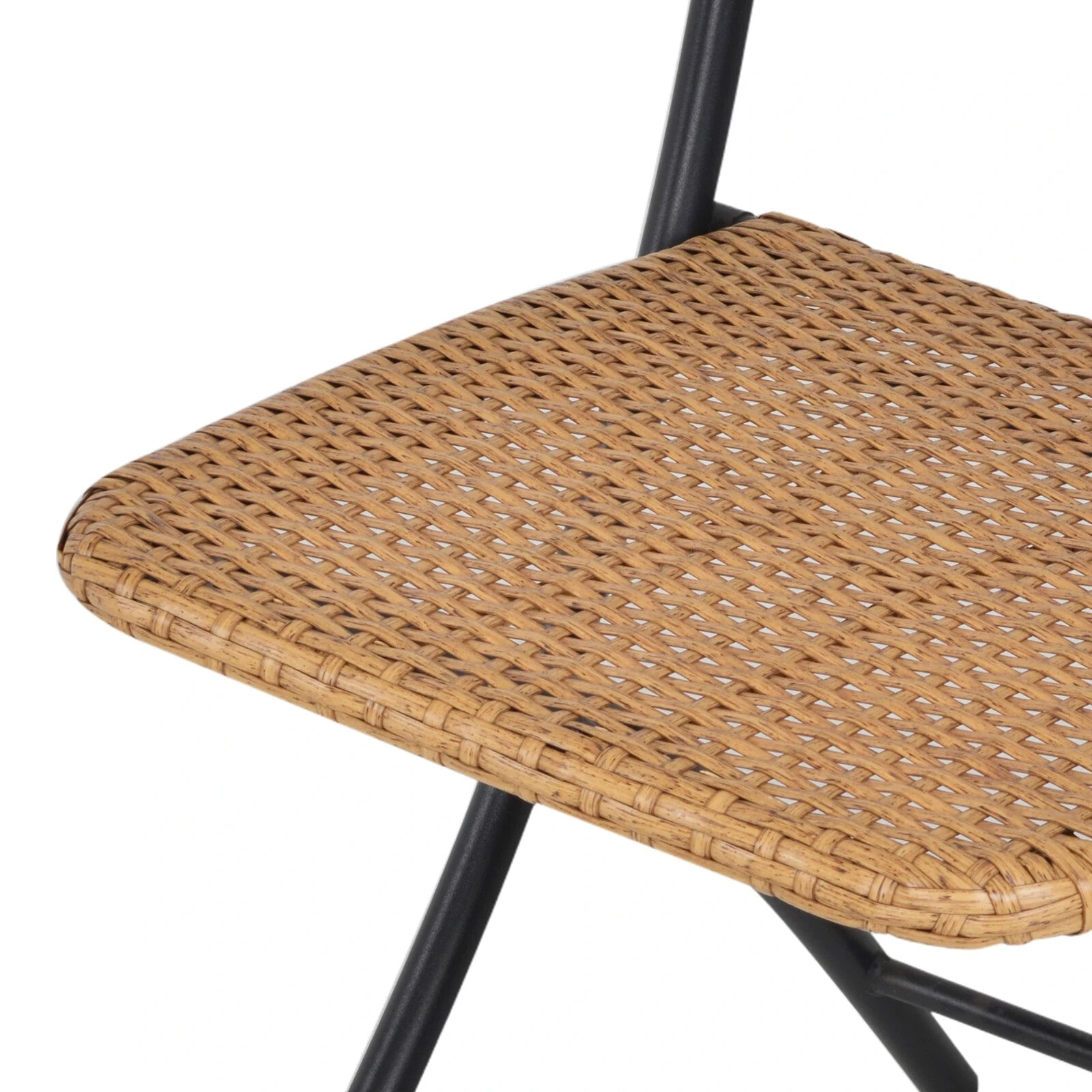 3-Piece Folding Rattan Wicker Bistro Set – Coffee Table and Chairs