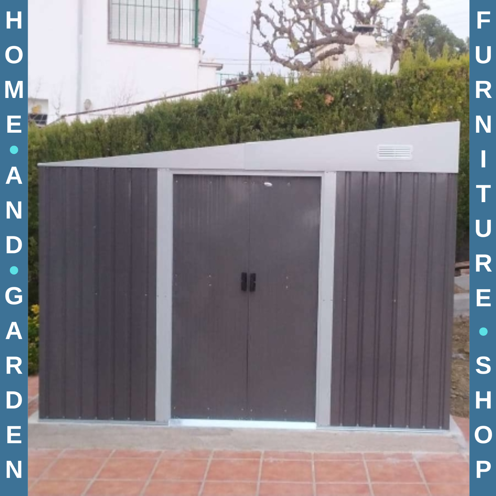 11 x 9ft Metal Garden Shed Large Outdoor Tool Storage House Lockable Double Door