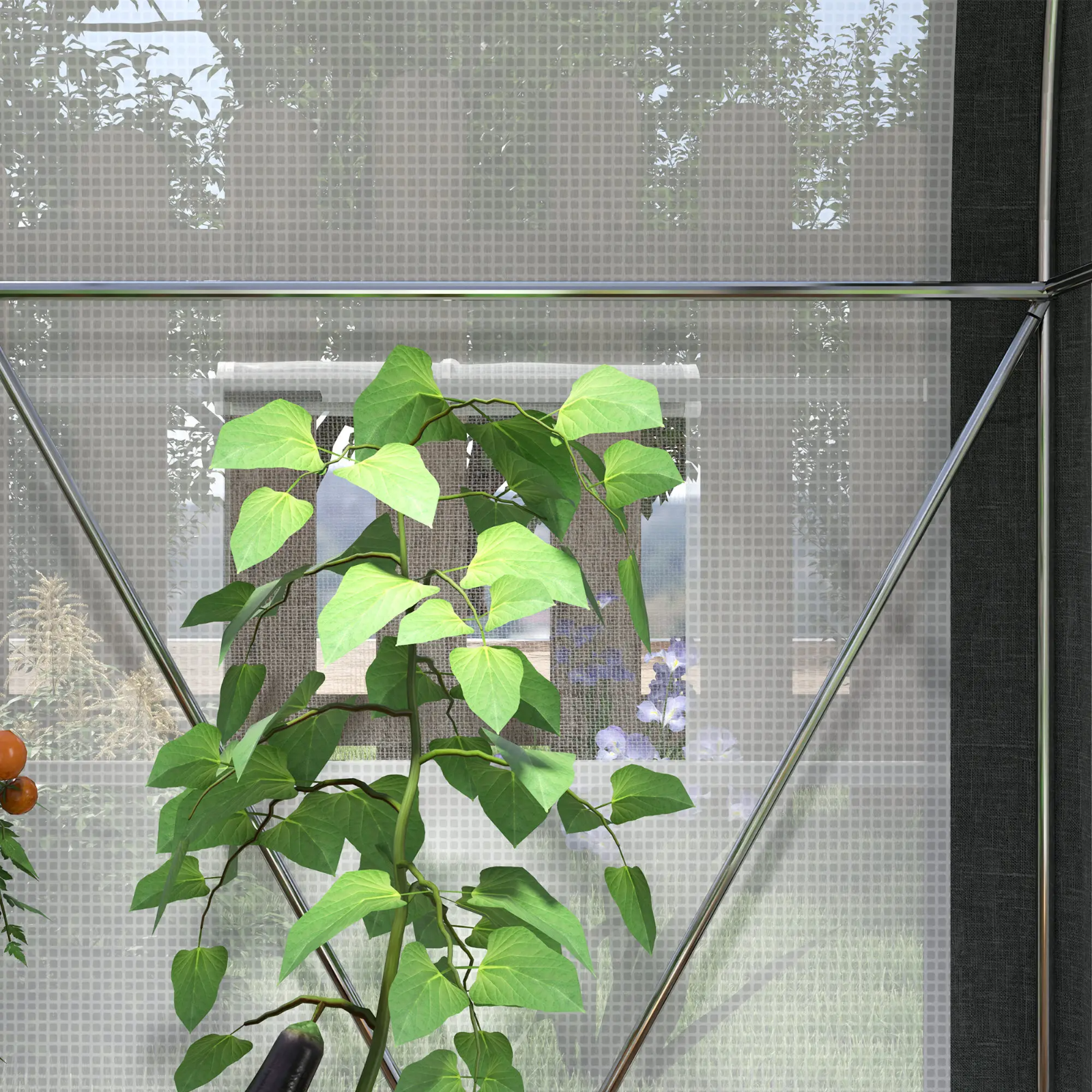 Walk in Tunnel Greenhouse Tent Steel Frame Garden Grow House Mesh Door & Windows