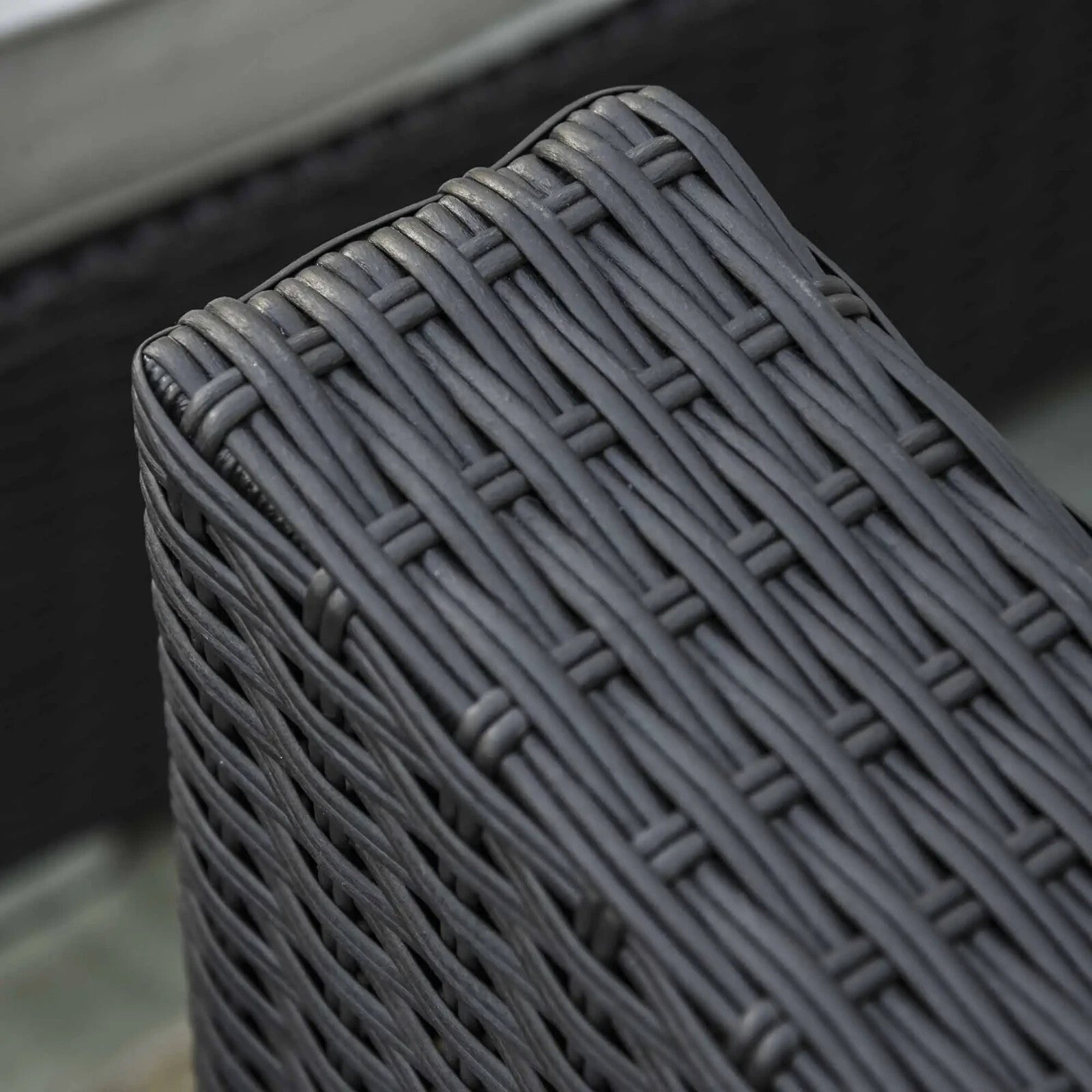 Large Outdoor Patio Furniture Black Garden Wicker Rattan Sofa Chair & Table Set