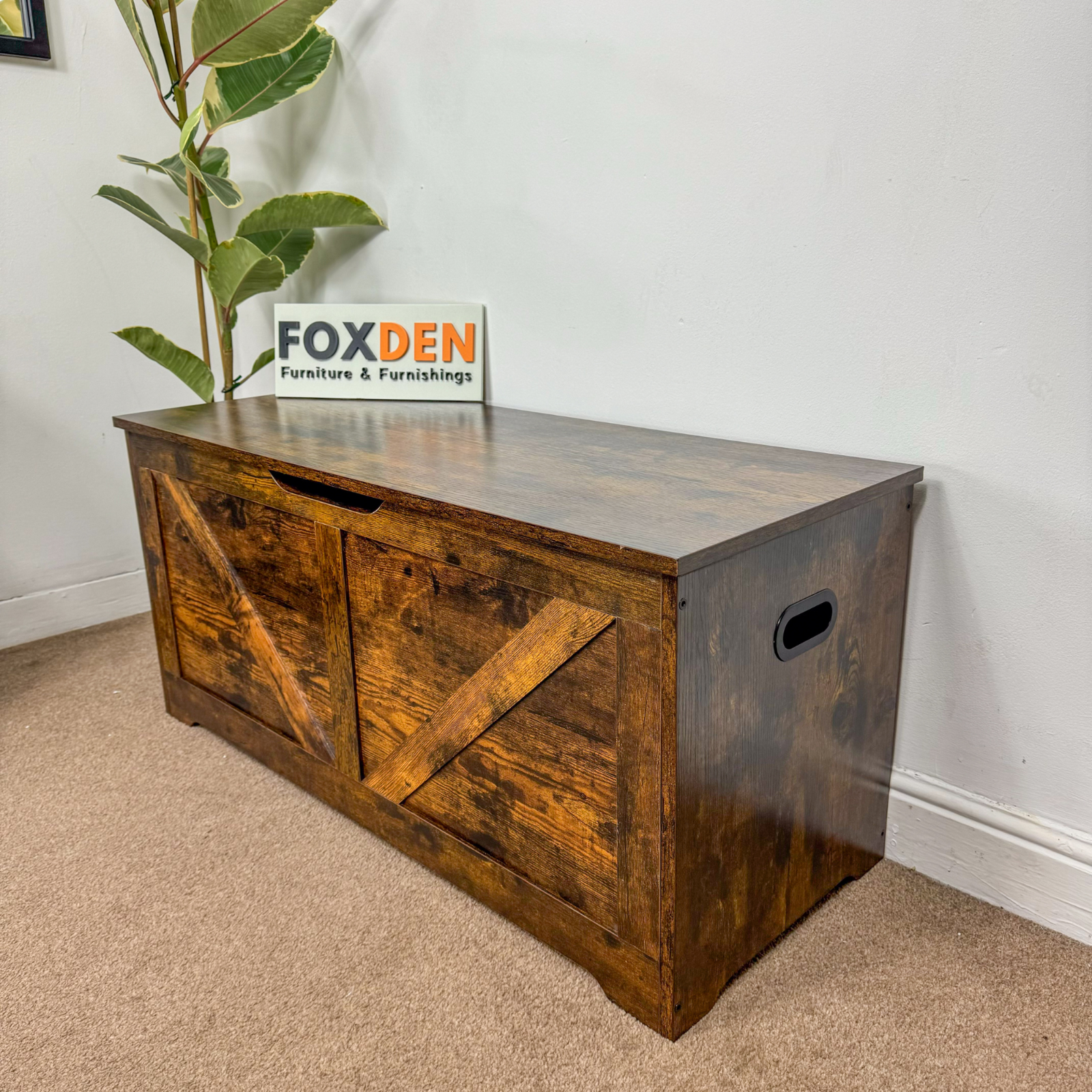 Large Rustic Storage Chest Shoe Bench Toys Trunk Box Organiser Industrial Trunk