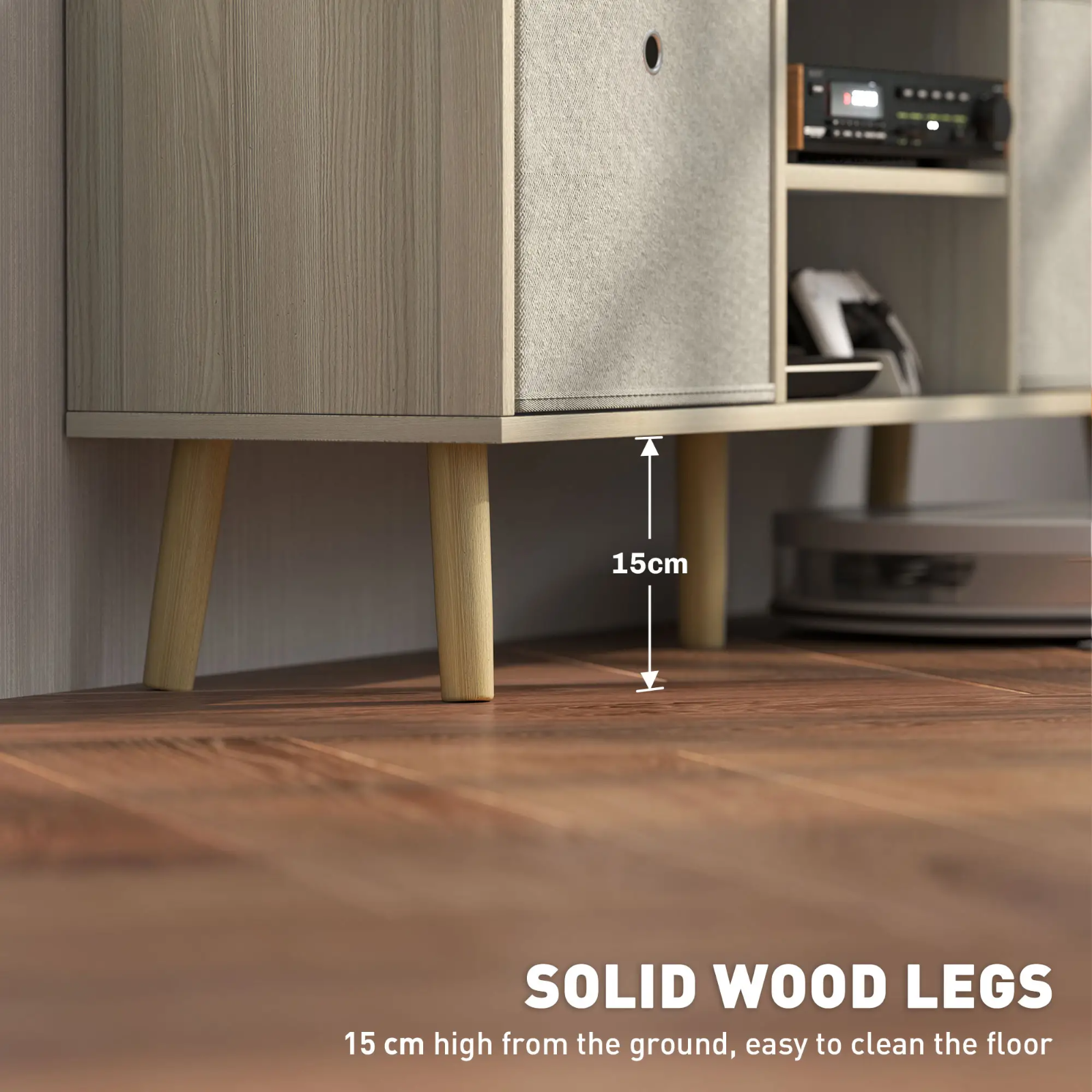 Modern Wooden TV Cabinet Stand Media Unit Retro TV Cube Storage Drawers Shelves