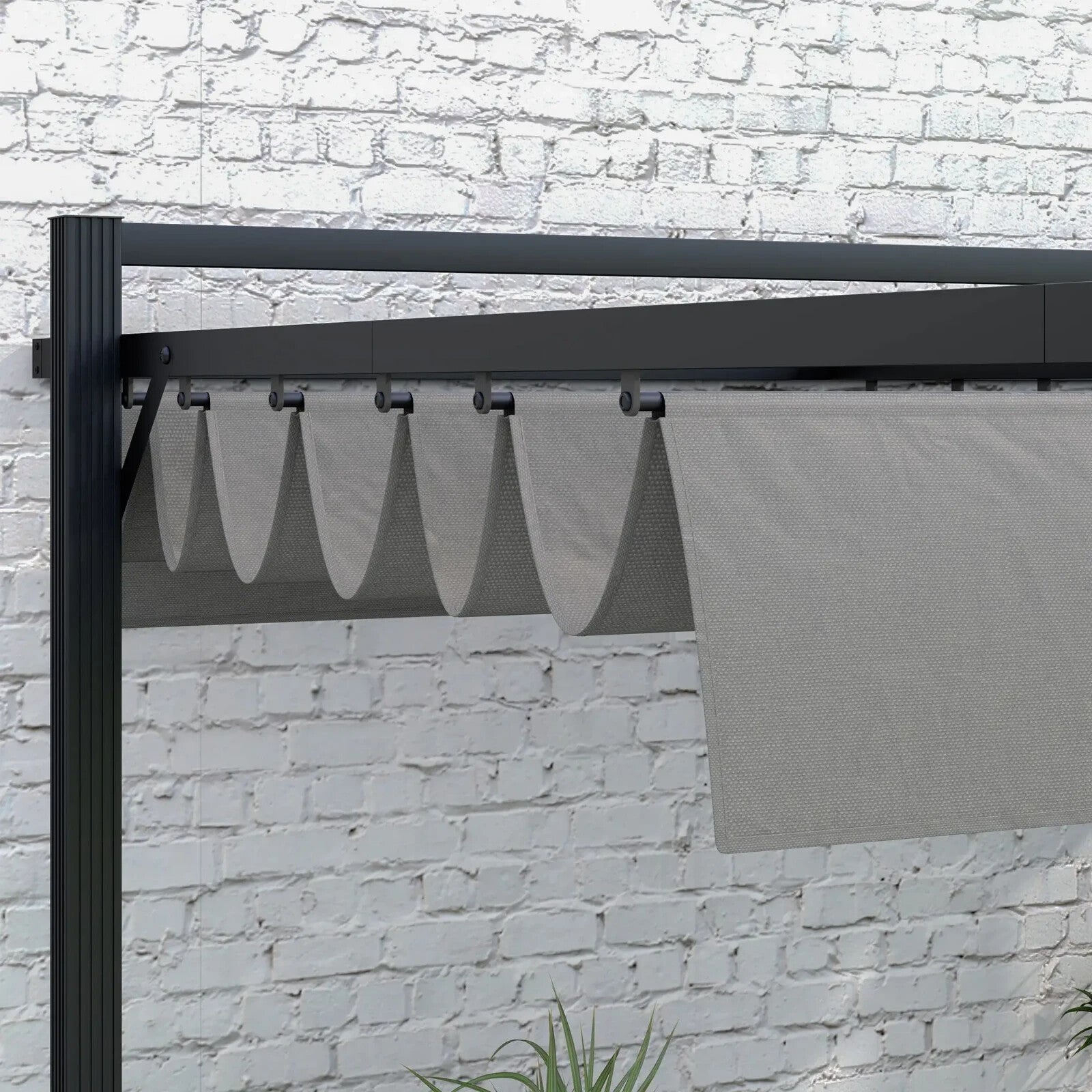 Large Metal Pergola with Retractable Roof 3 x 4m Garden Gazebo Patio Shade Cover